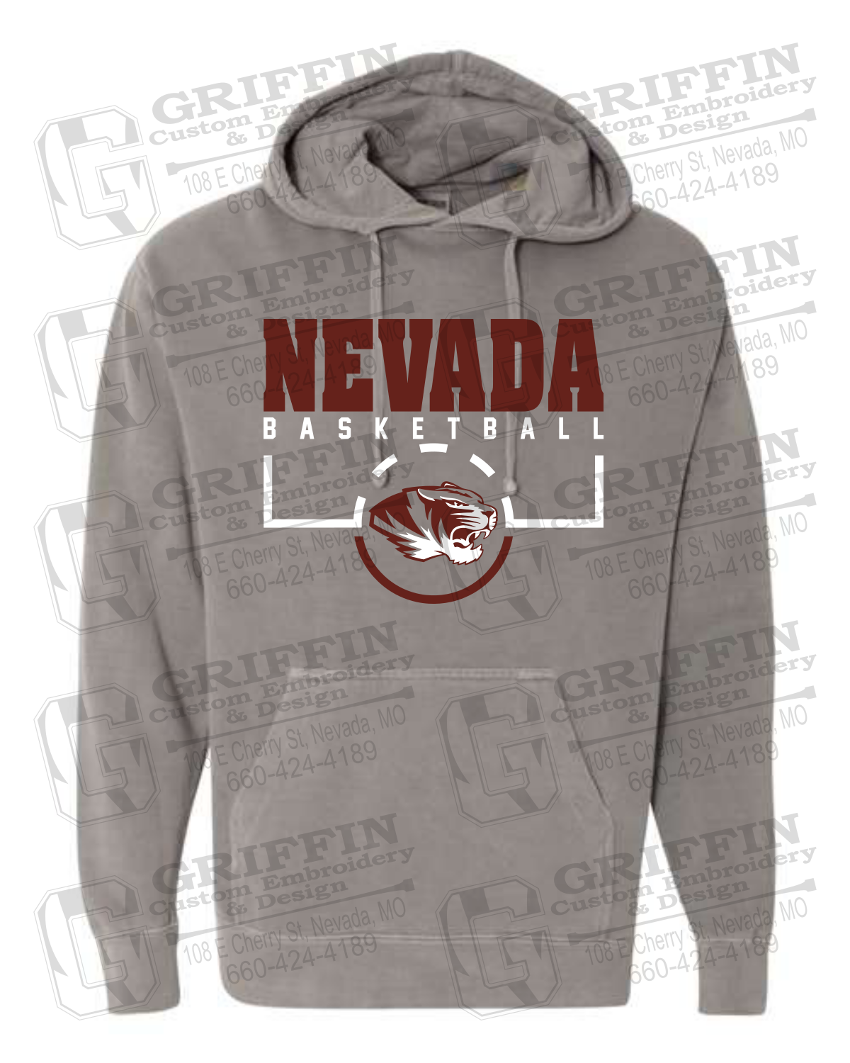 Comfort Colors Hoodie - Basketball - Nevada Tigers 24-P