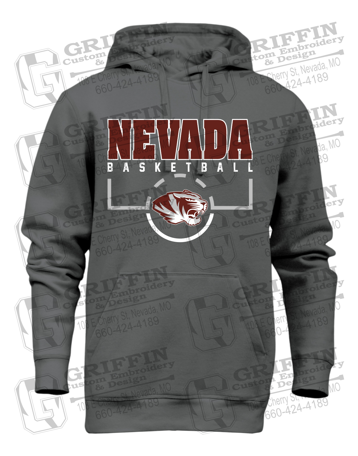 Heavyweight Fleece Hoodie - Basketball - Nevada Tigers 24-P