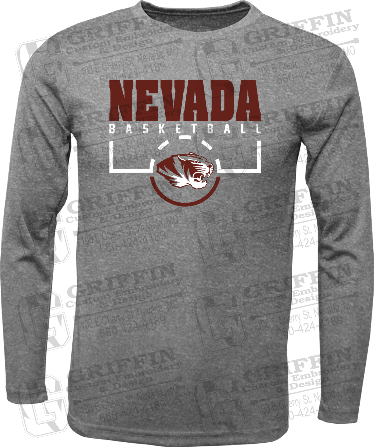 Toddler Dry-Fit Long Sleeve T-Shirt - Basketball - Nevada Tigers 24-P