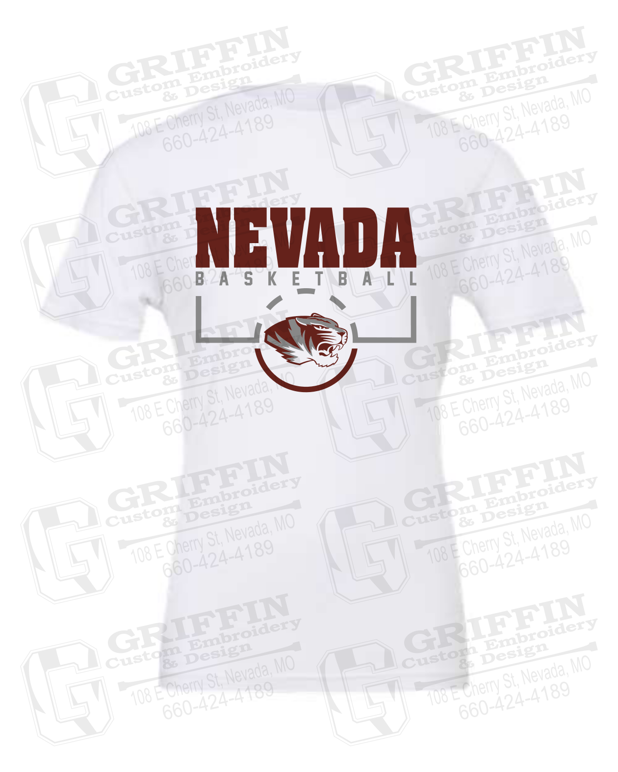 Cotton Short Sleeve T-Shirt - Basketball - Nevada Tigers 24-P