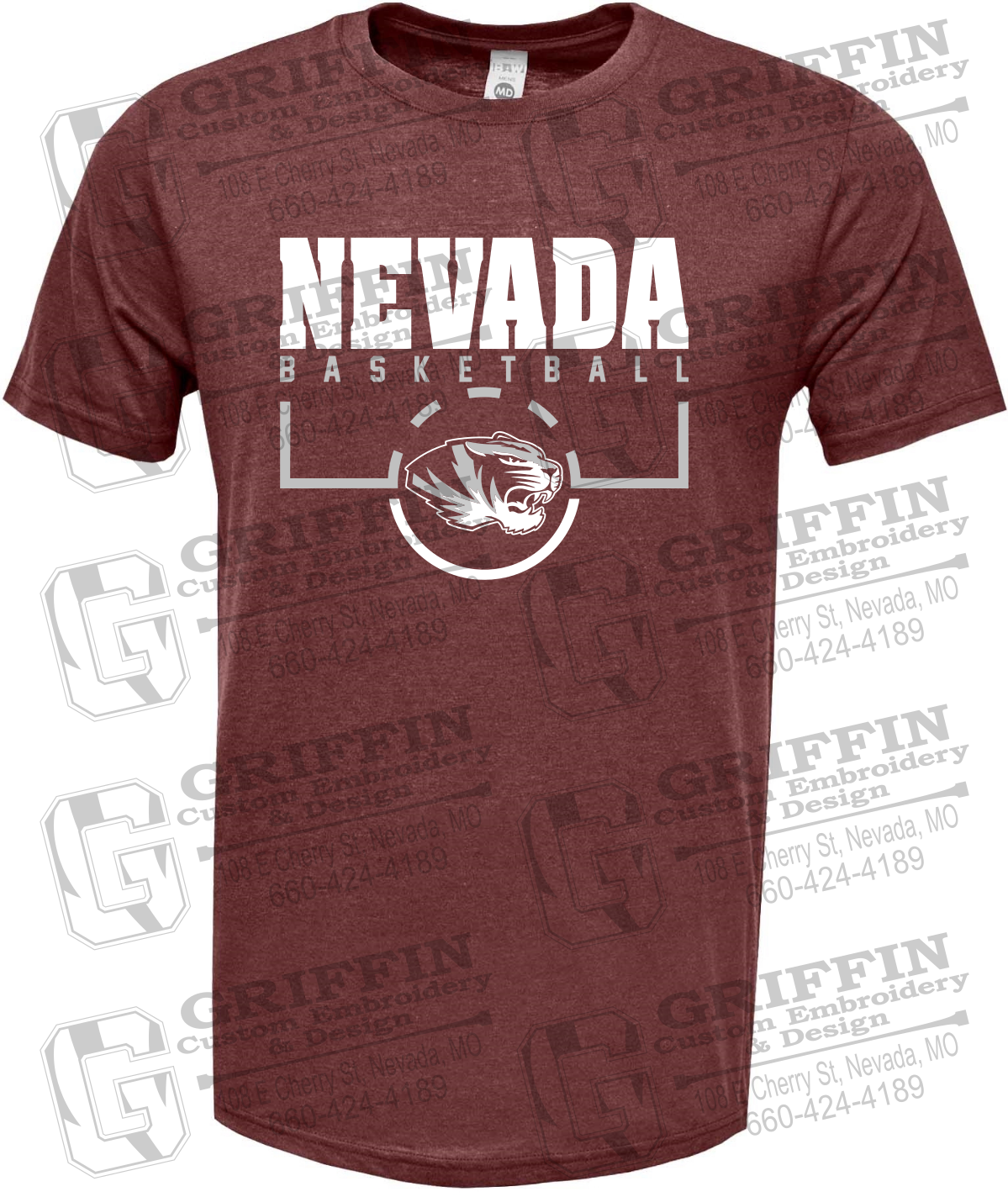 Soft-Tek Short Sleeve T-Shirt - Basketball - Nevada Tigers 24-P