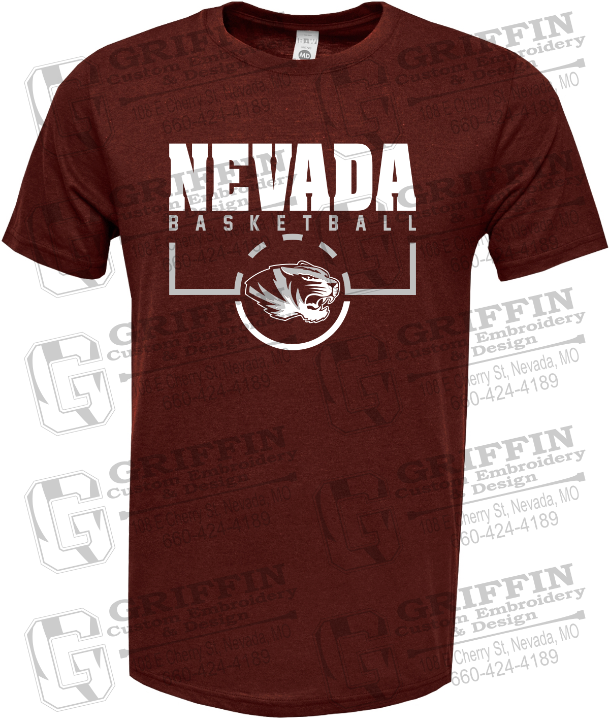 Soft-Tek Short Sleeve T-Shirt - Basketball - Nevada Tigers 24-P