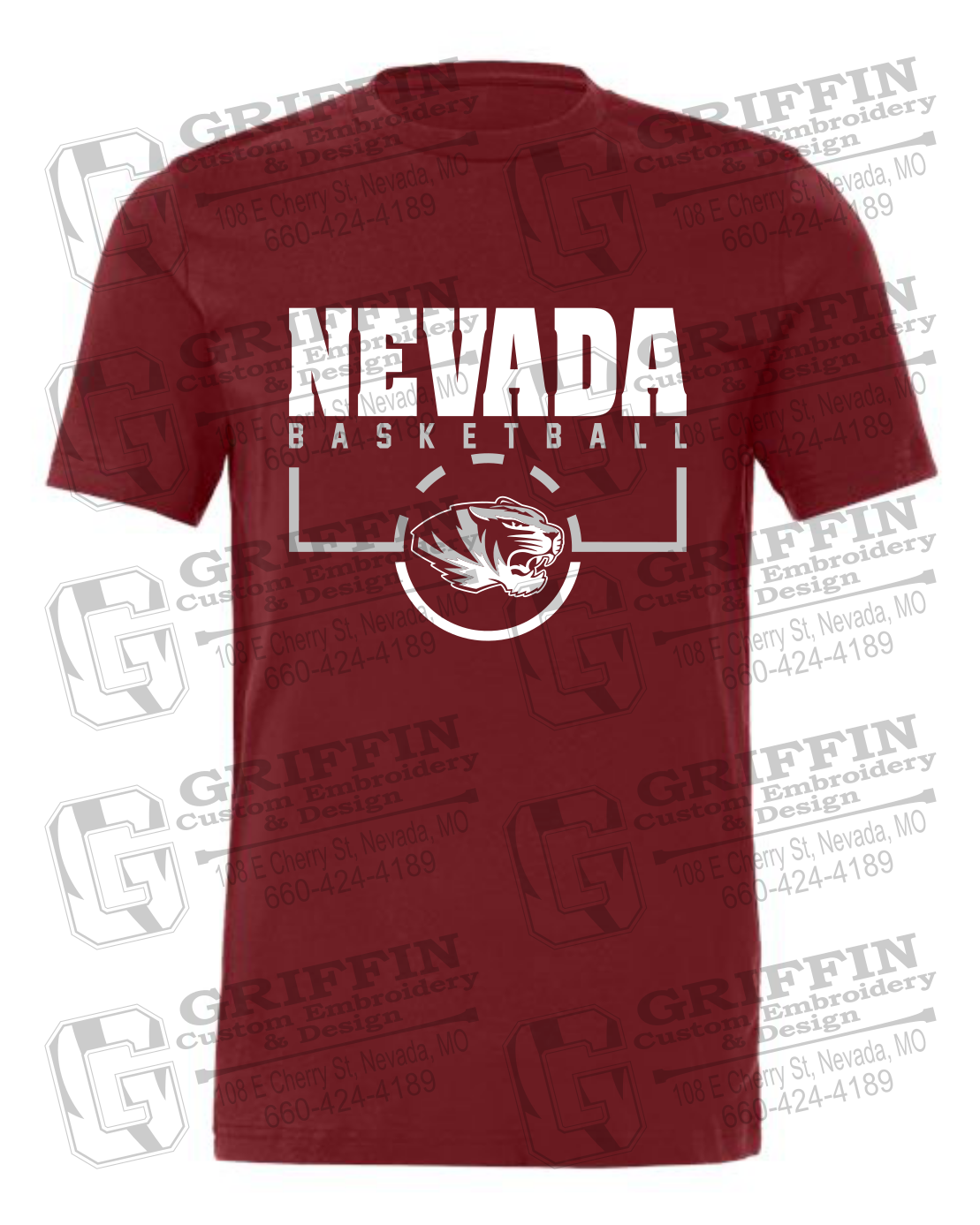 Cotton Short Sleeve T-Shirt - Basketball - Nevada Tigers 24-P