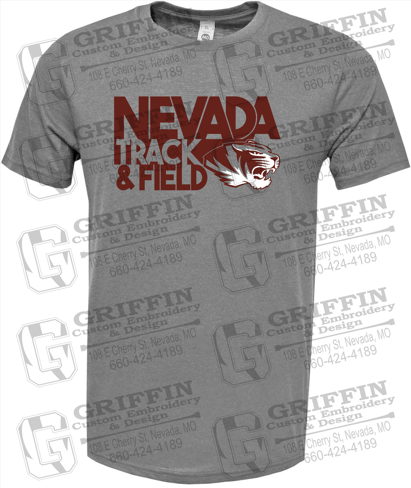 Soft-Tek Short Sleeve T-Shirt - Track & Field - Nevada Tigers 24-Q