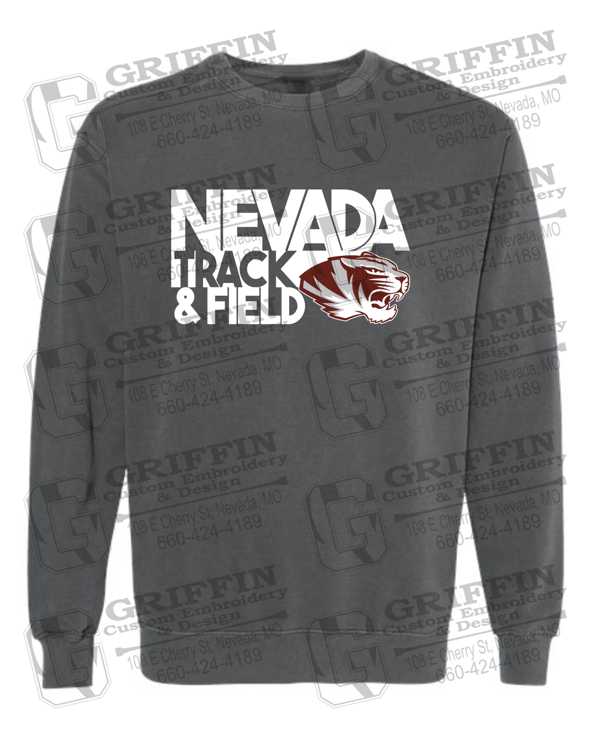 Comfort Colors Crewneck Sweatshirt - Track & Field - Nevada Tigers 24-Q