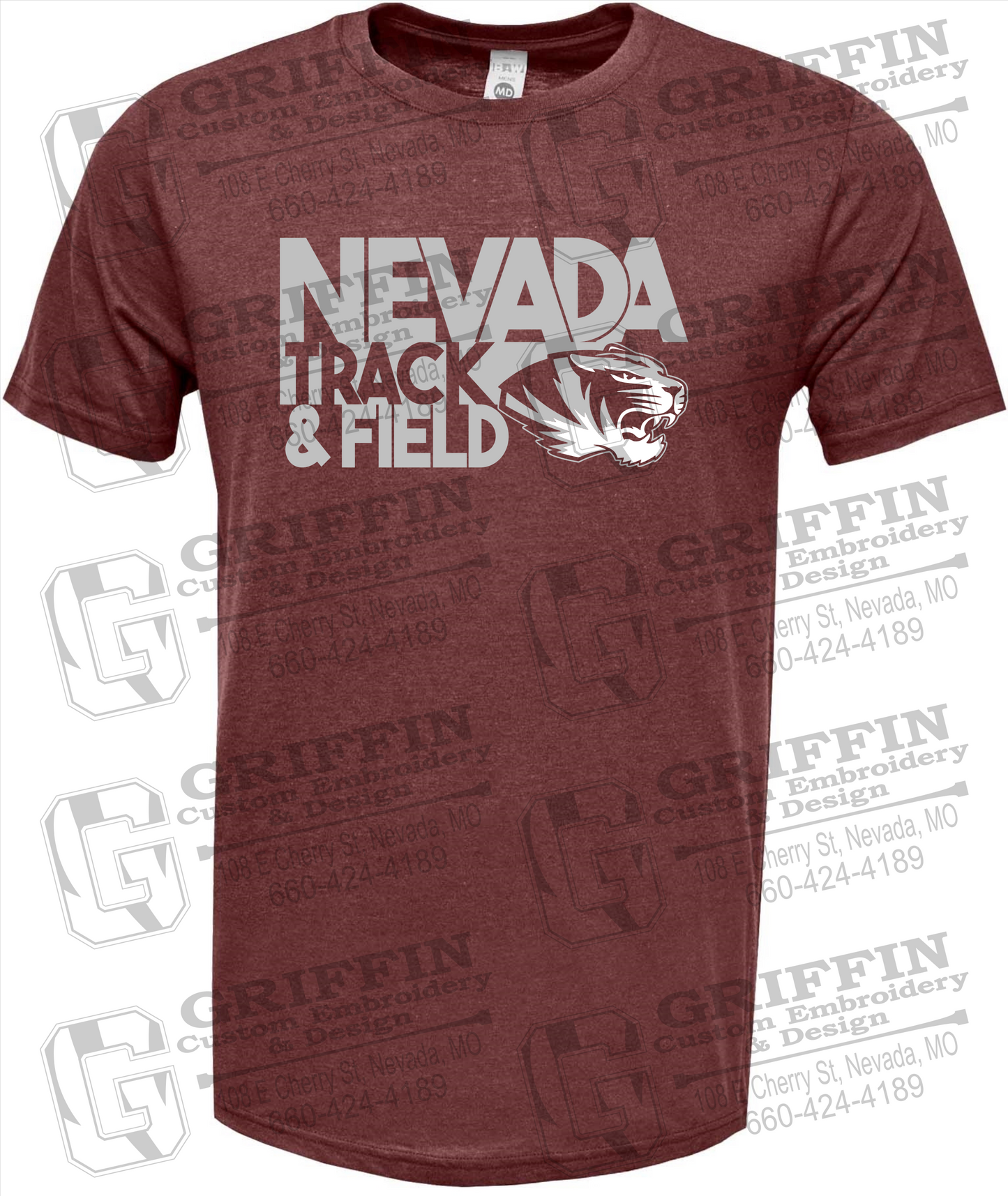 Soft-Tek Short Sleeve T-Shirt - Track & Field - Nevada Tigers 24-Q