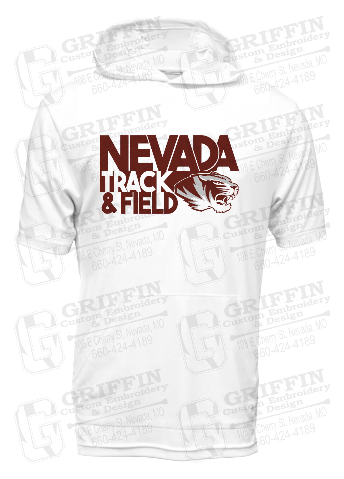 Dry-Fit Short Sleeve T-Shirt Hoodie - Track & Field - Nevada Tigers 24-Q