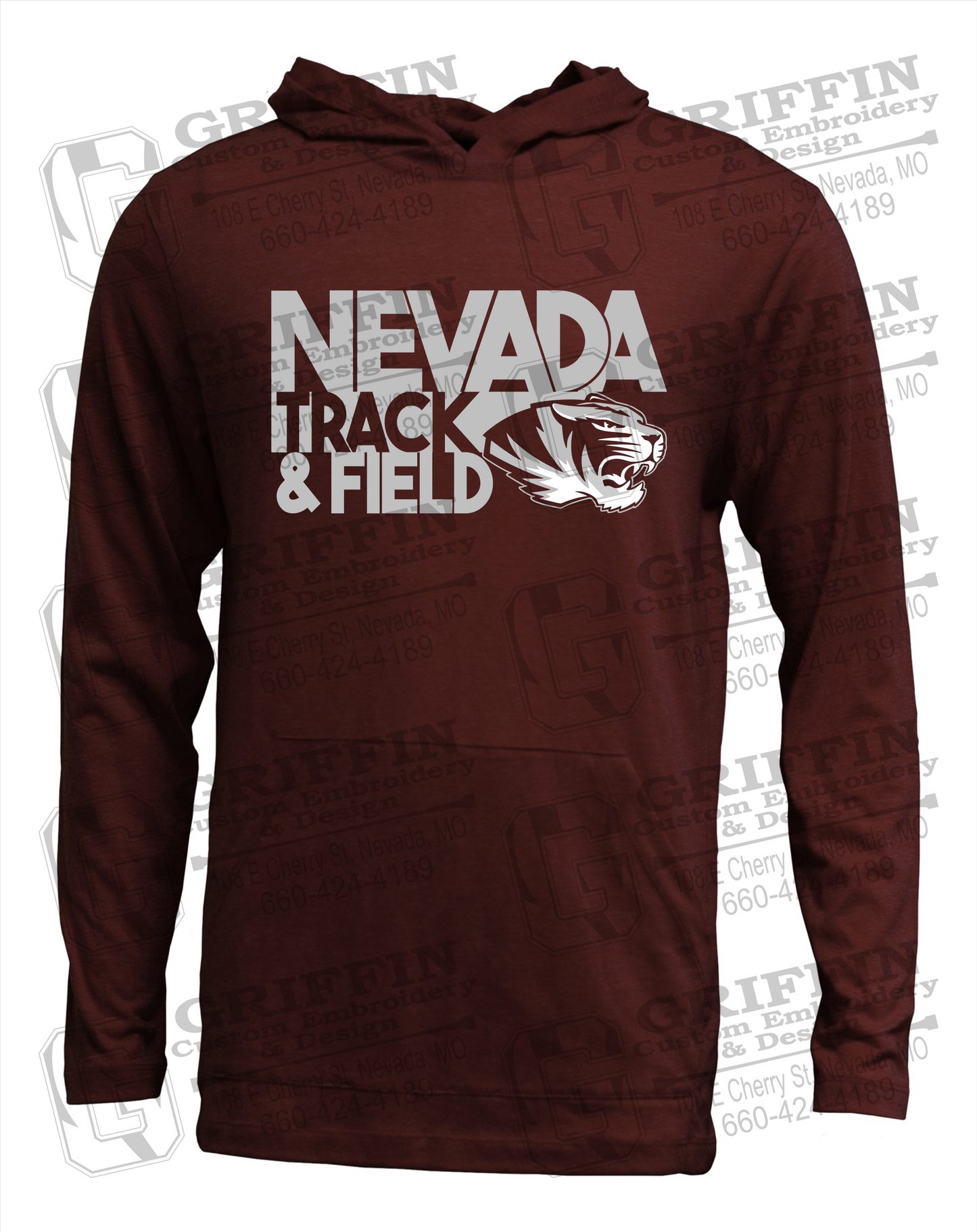 Soft-Tek T-Shirt Hoodie - Track & Field - Nevada Tigers 24-Q