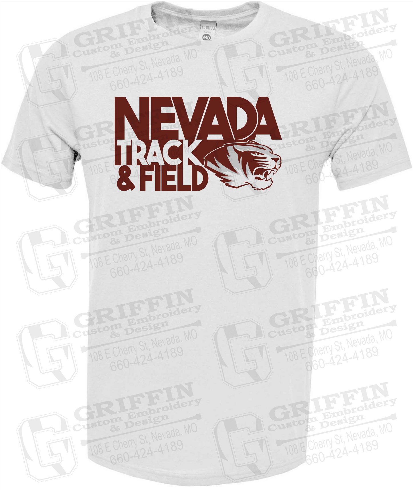 Soft-Tek Short Sleeve T-Shirt - Track & Field - Nevada Tigers 24-Q