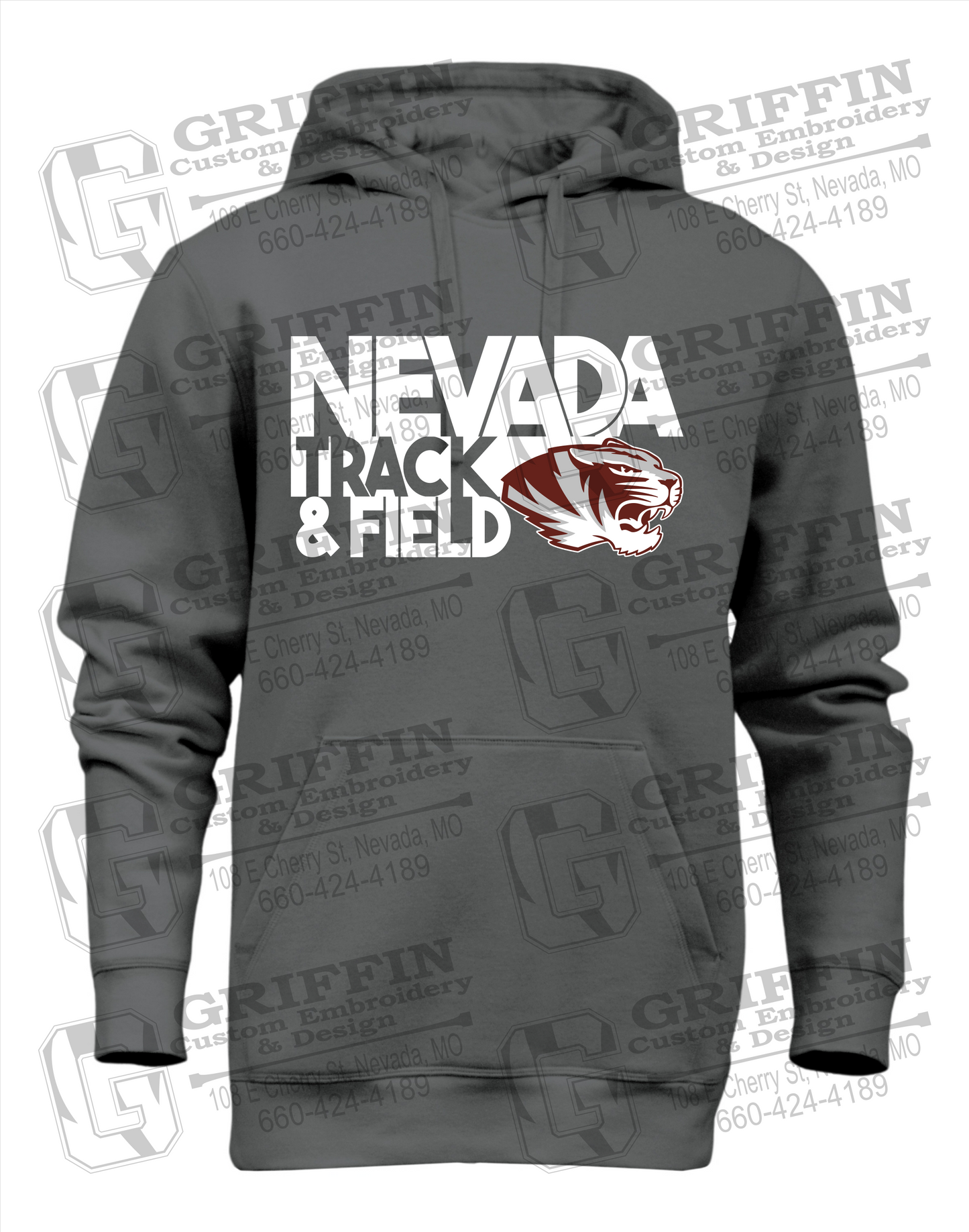 Nevada Tigers 24-Q Youth Heavyweight Hoodie - Track & Field
