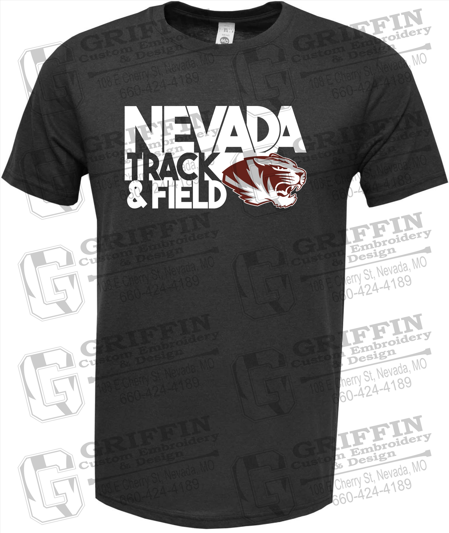 Soft-Tek Short Sleeve T-Shirt - Track & Field - Nevada Tigers 24-Q