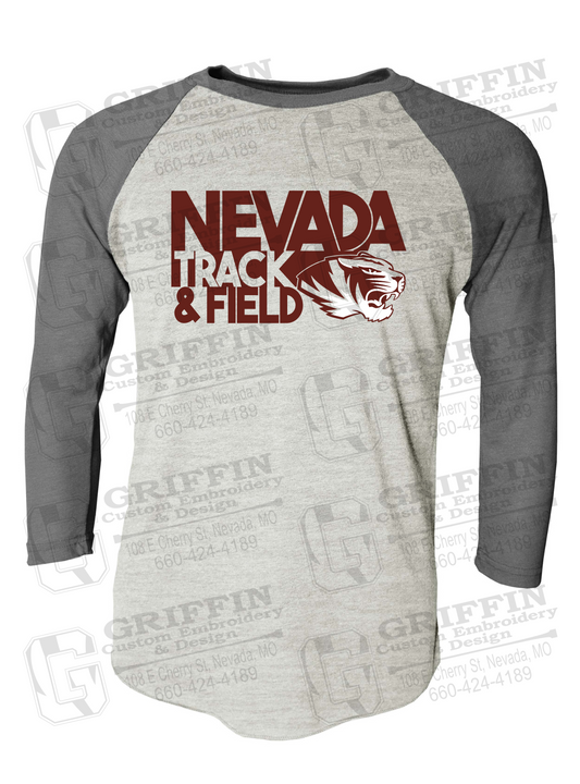 Tri-Blend Raglan Sleeve T-Shirt - Track & Field - Nevada Tigers 24-Q