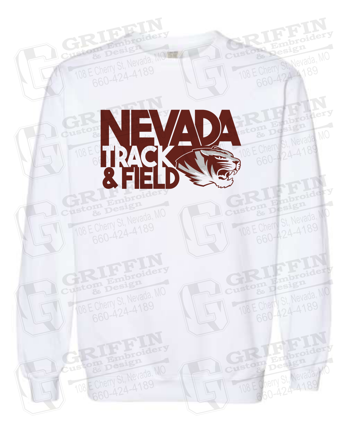 Comfort Colors Crewneck Sweatshirt - Track & Field - Nevada Tigers 24-Q