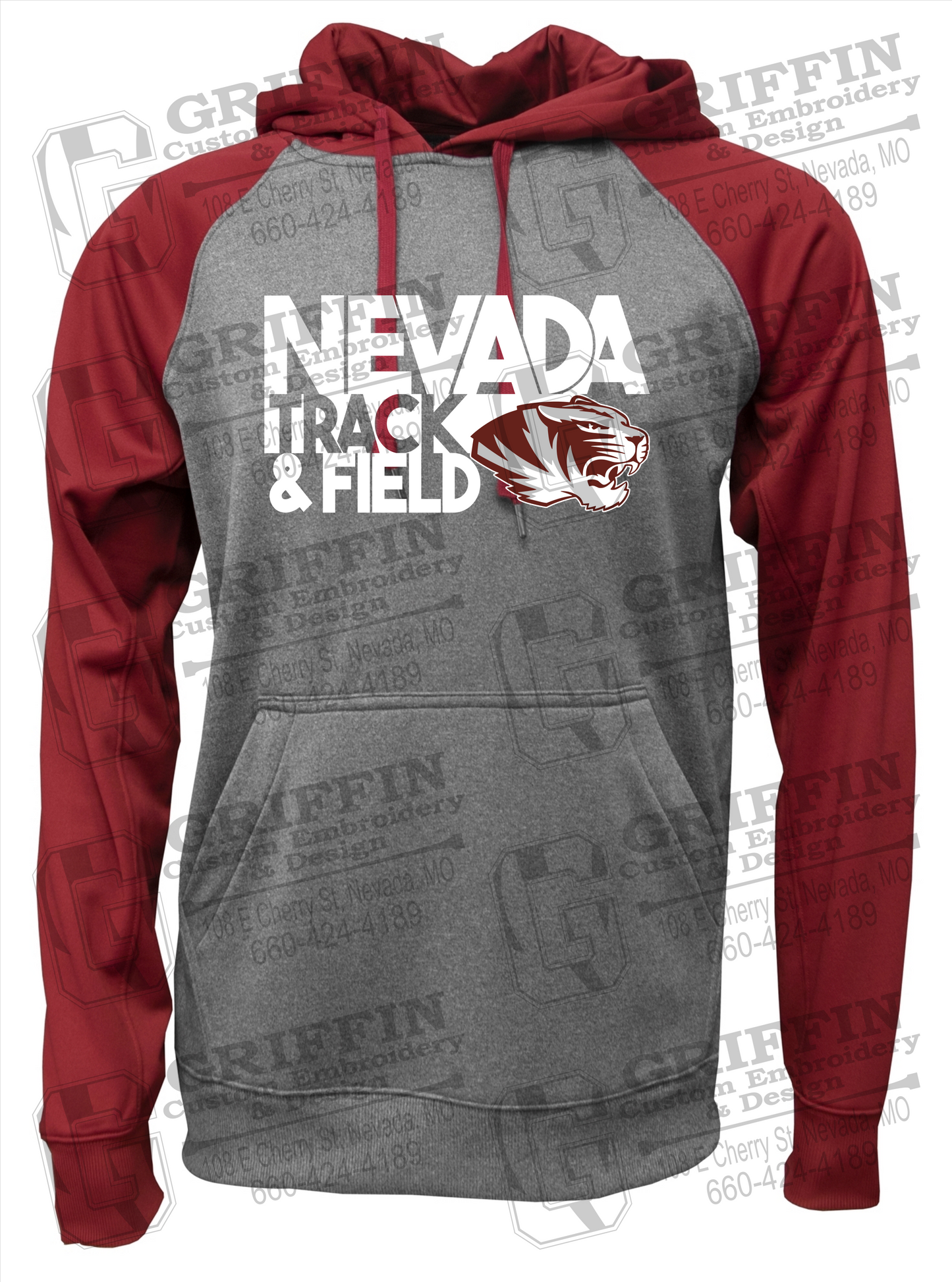 Nevada Tigers 24-Q Raglan Hoodie - Track & Field