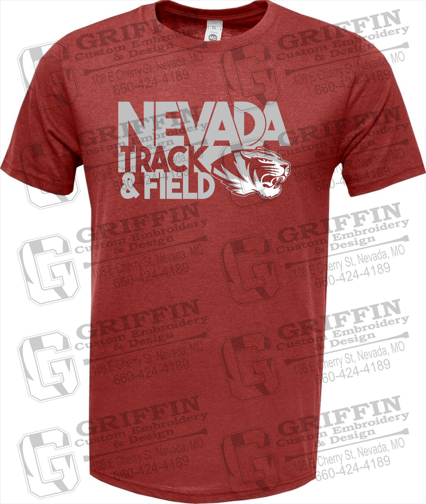 Soft-Tek Short Sleeve T-Shirt - Track & Field - Nevada Tigers 24-Q