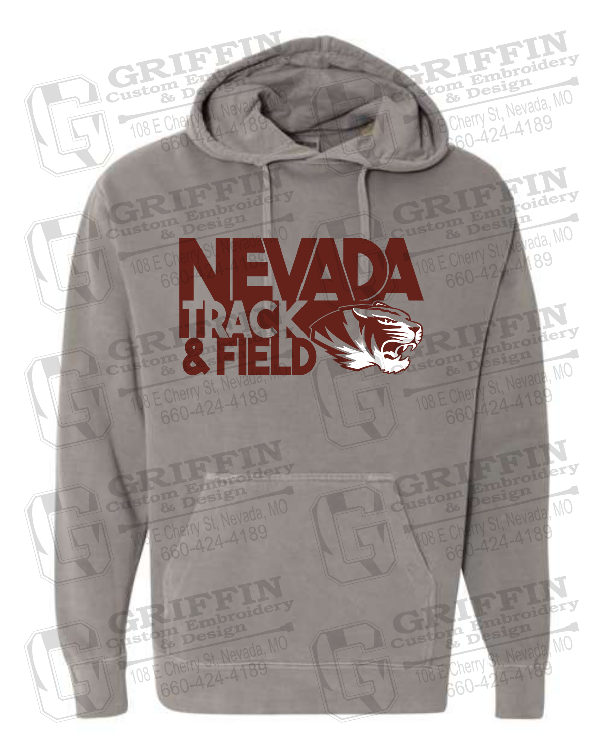 Comfort Colors Hoodie - Track & Field - Nevada Tigers 24-Q