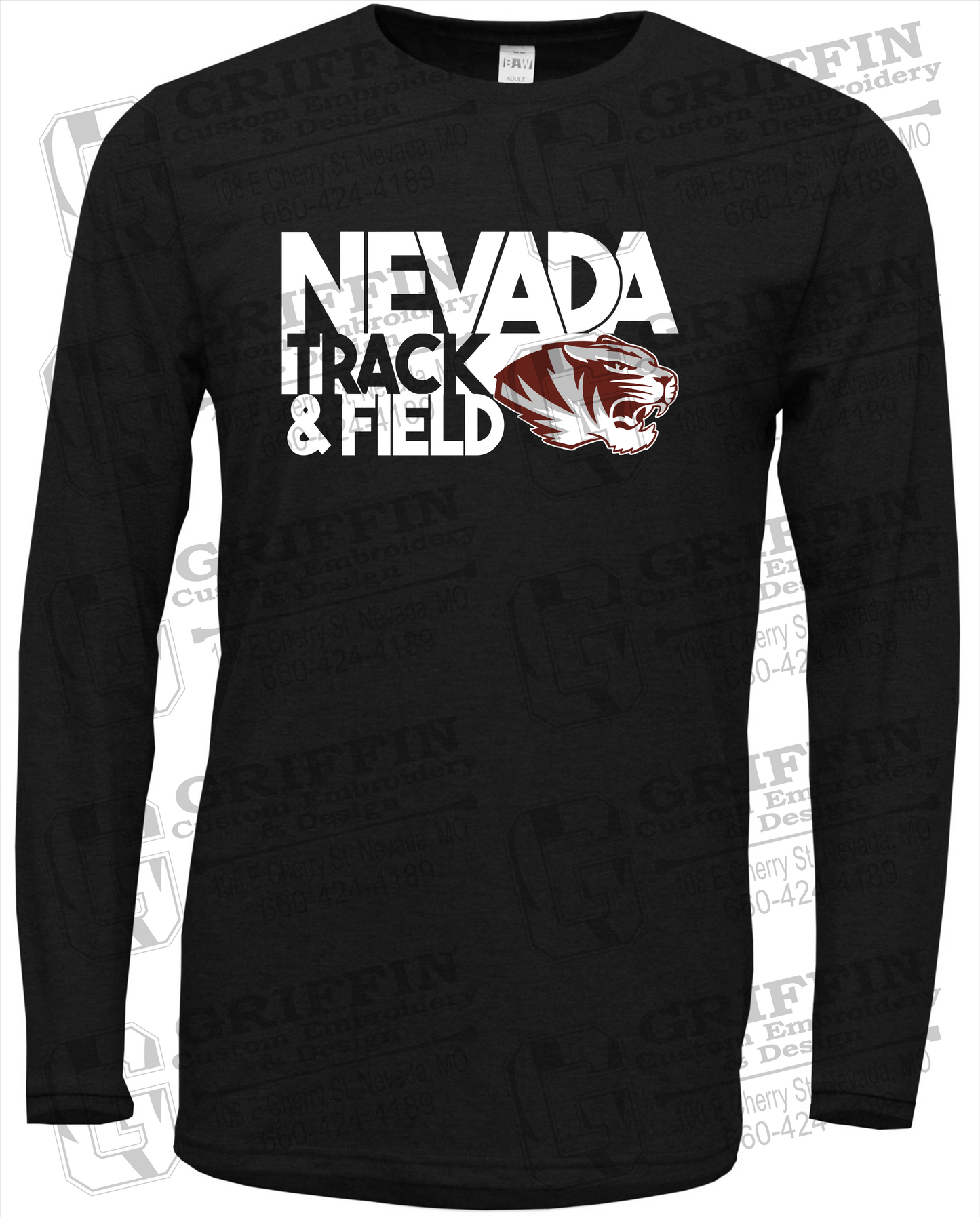 Soft-Tek Long Sleeve T-Shirt - Track & Field - Nevada Tigers 24-Q