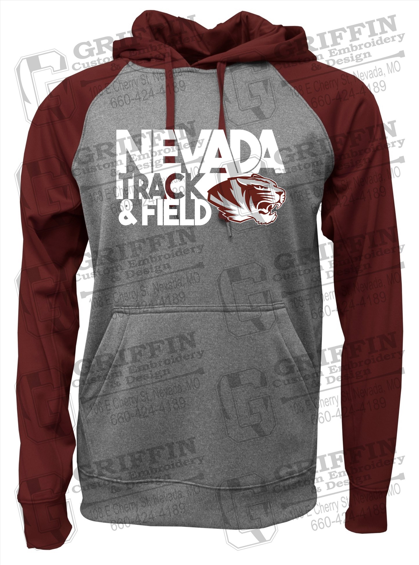 Nevada Tigers 24-Q Raglan Hoodie - Track & Field