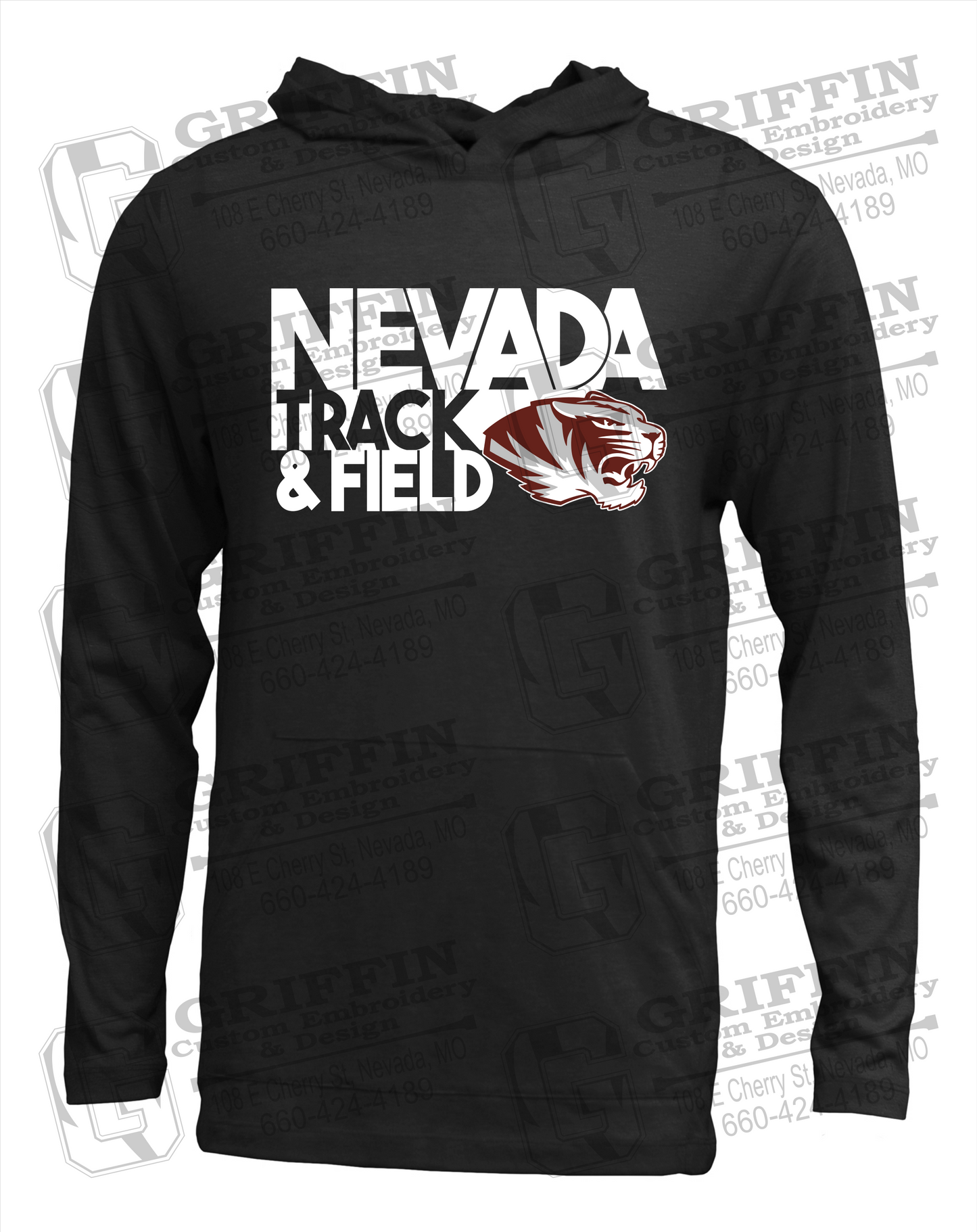 Soft-Tek T-Shirt Hoodie - Track & Field - Nevada Tigers 24-Q