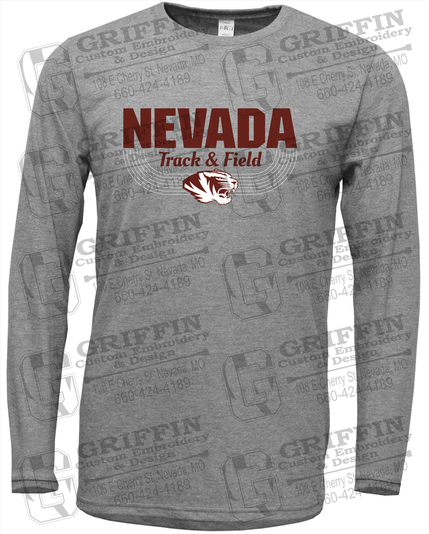Soft-Tek Long Sleeve T-Shirt - Track & Field - Nevada Tigers 24-R