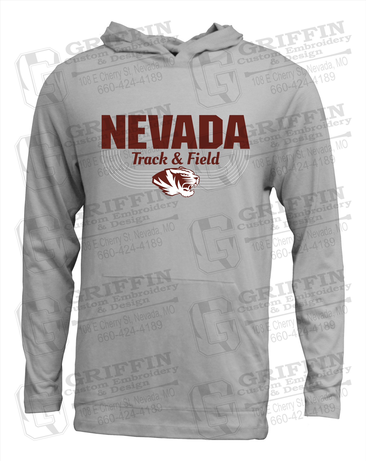 Soft-Tek T-Shirt Hoodie - Track & Field - Nevada Tigers 24-R