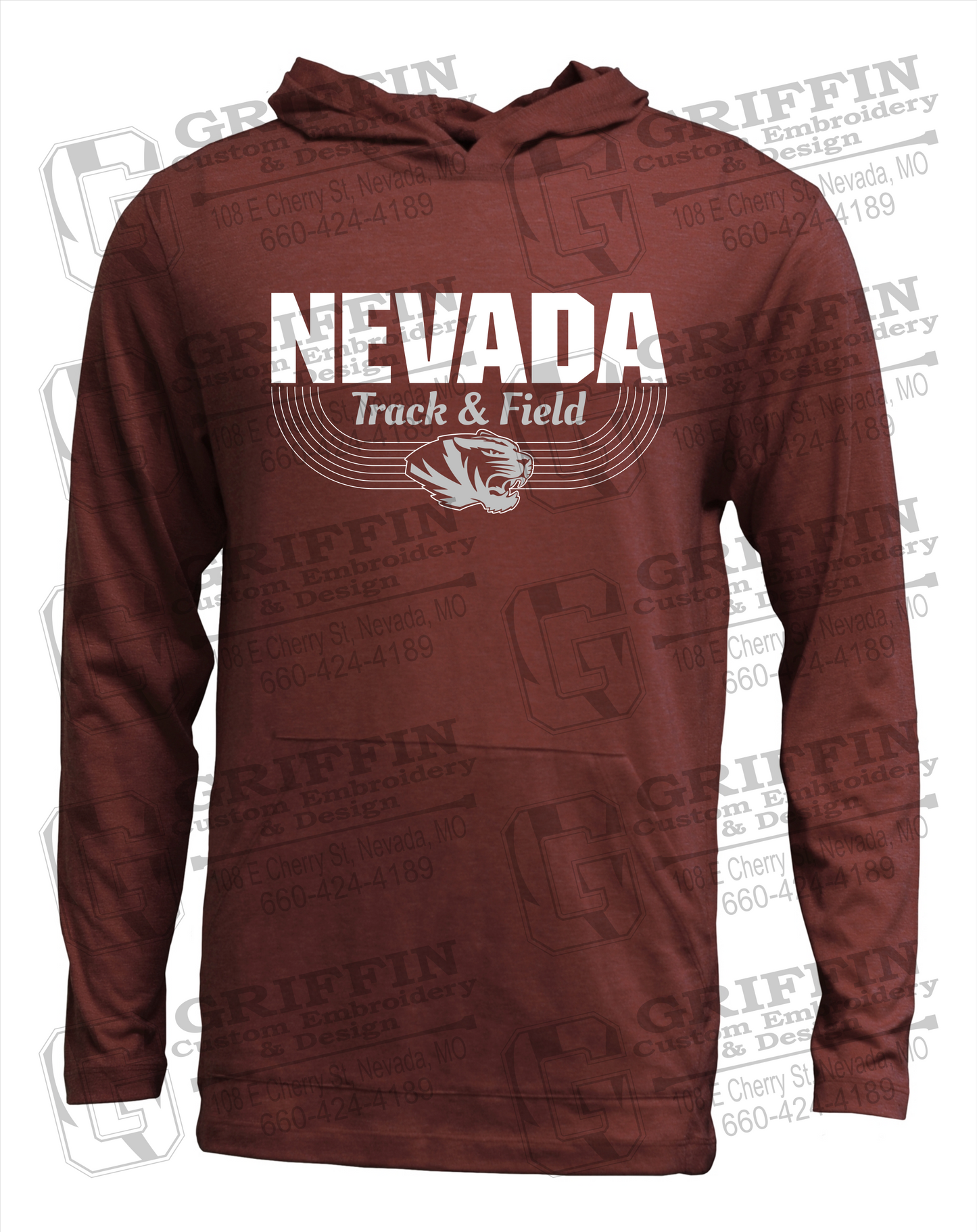 Soft-Tek T-Shirt Hoodie - Track & Field - Nevada Tigers 24-R