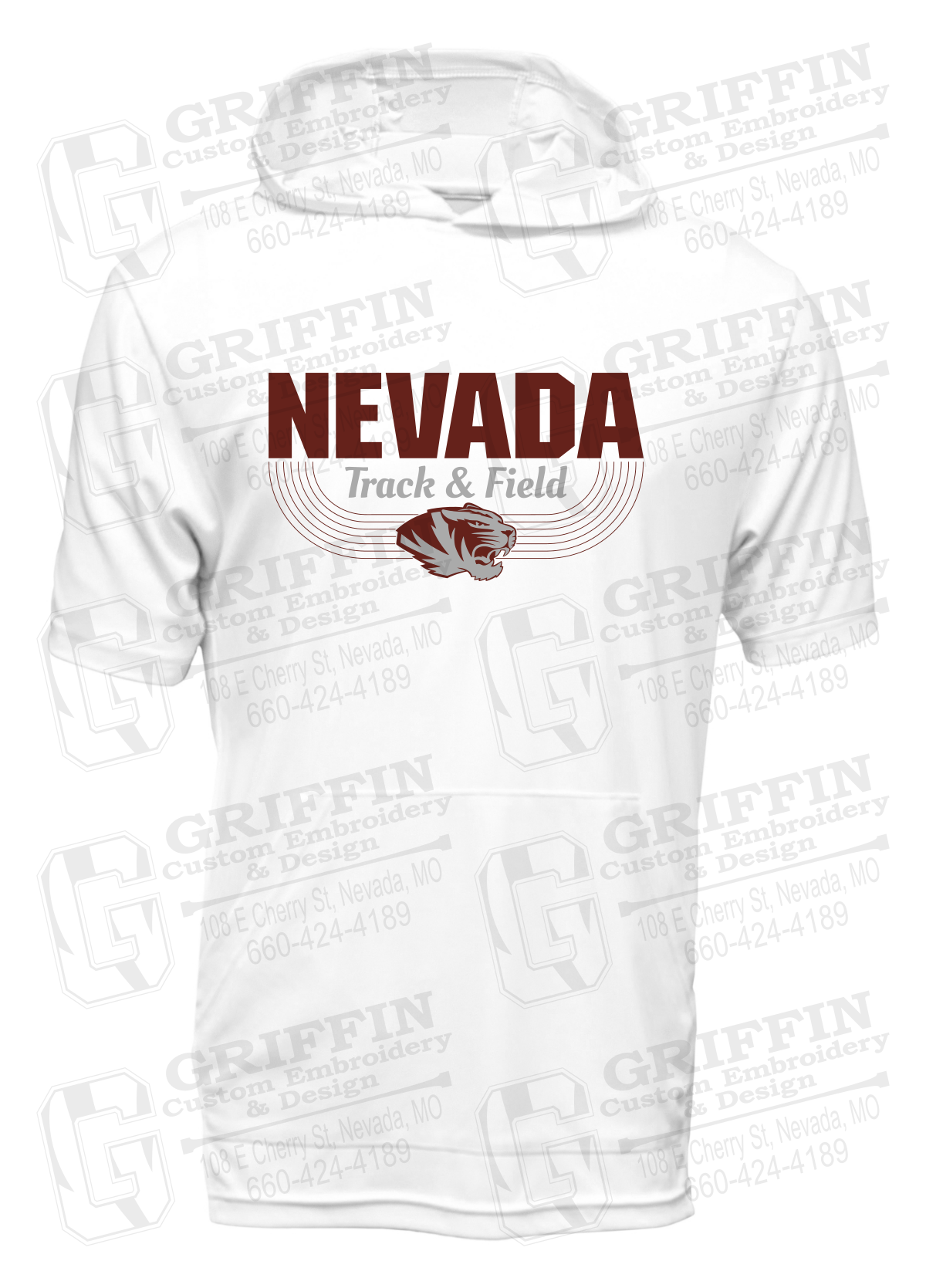 Dry-Fit Short Sleeve T-Shirt Hoodie - Track & Field - Nevada Tigers 24-R