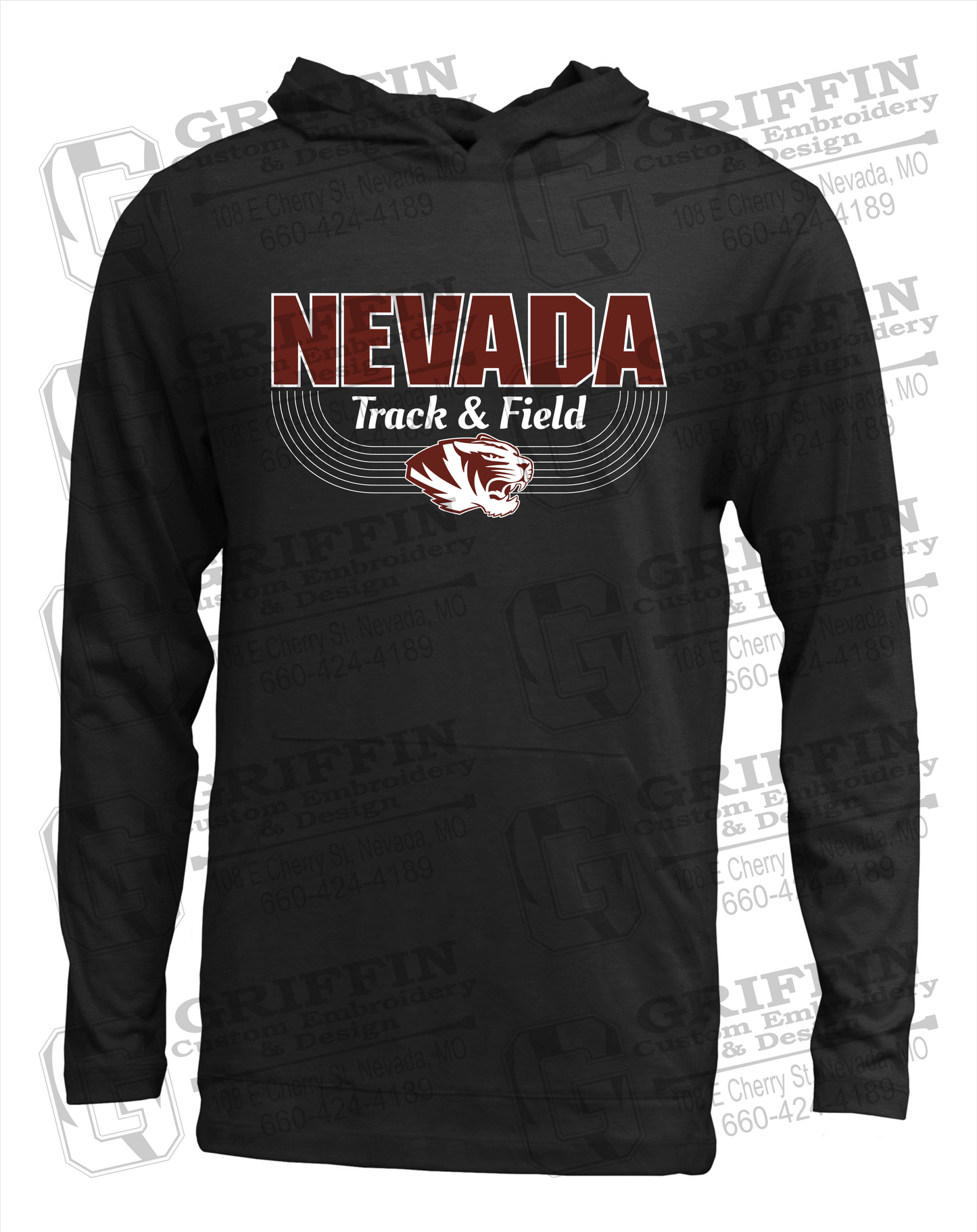 Soft-Tek T-Shirt Hoodie - Track & Field - Nevada Tigers 24-R