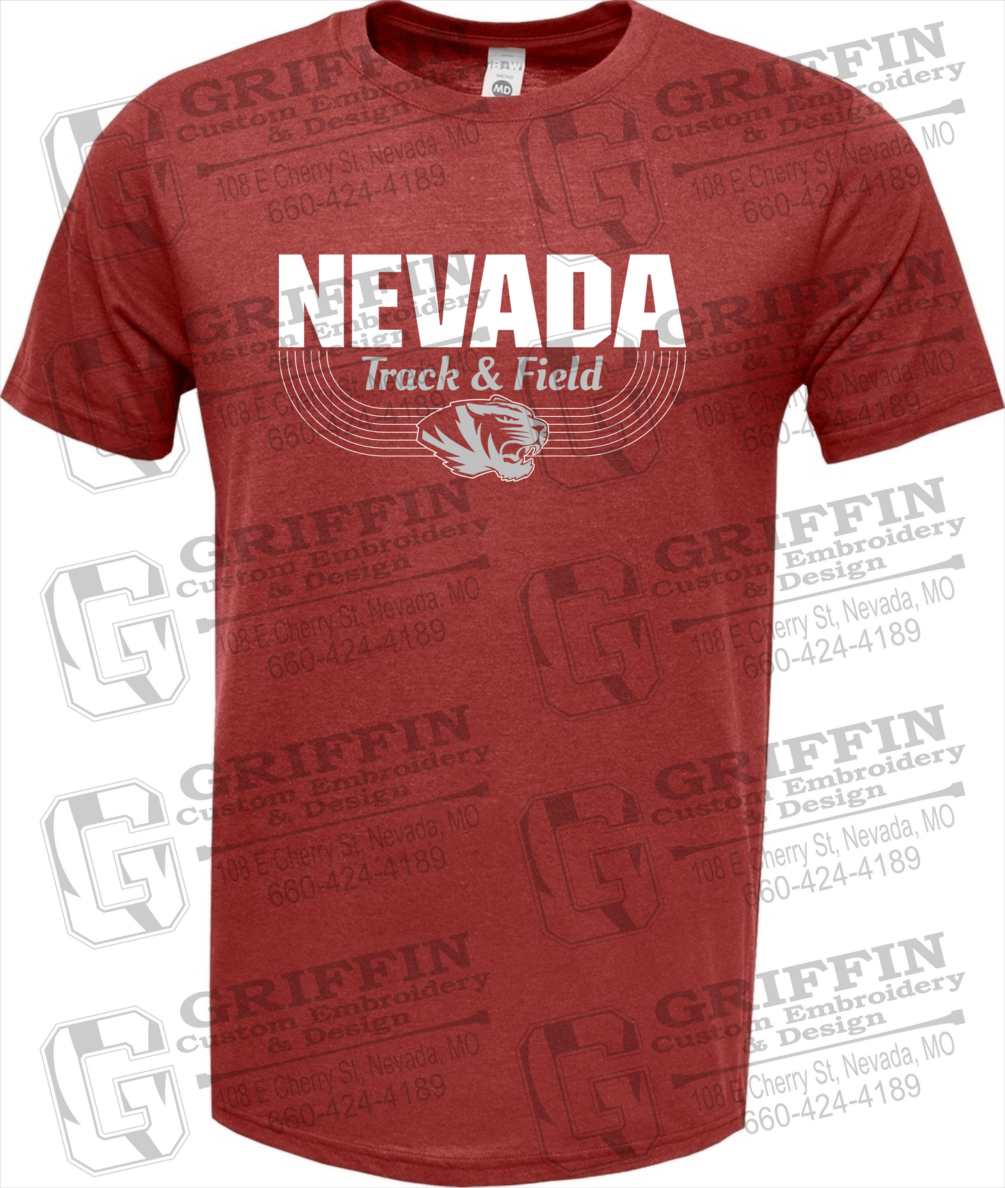 Soft-Tek Short Sleeve T-Shirt - Track & Field - Nevada Tigers 24-R