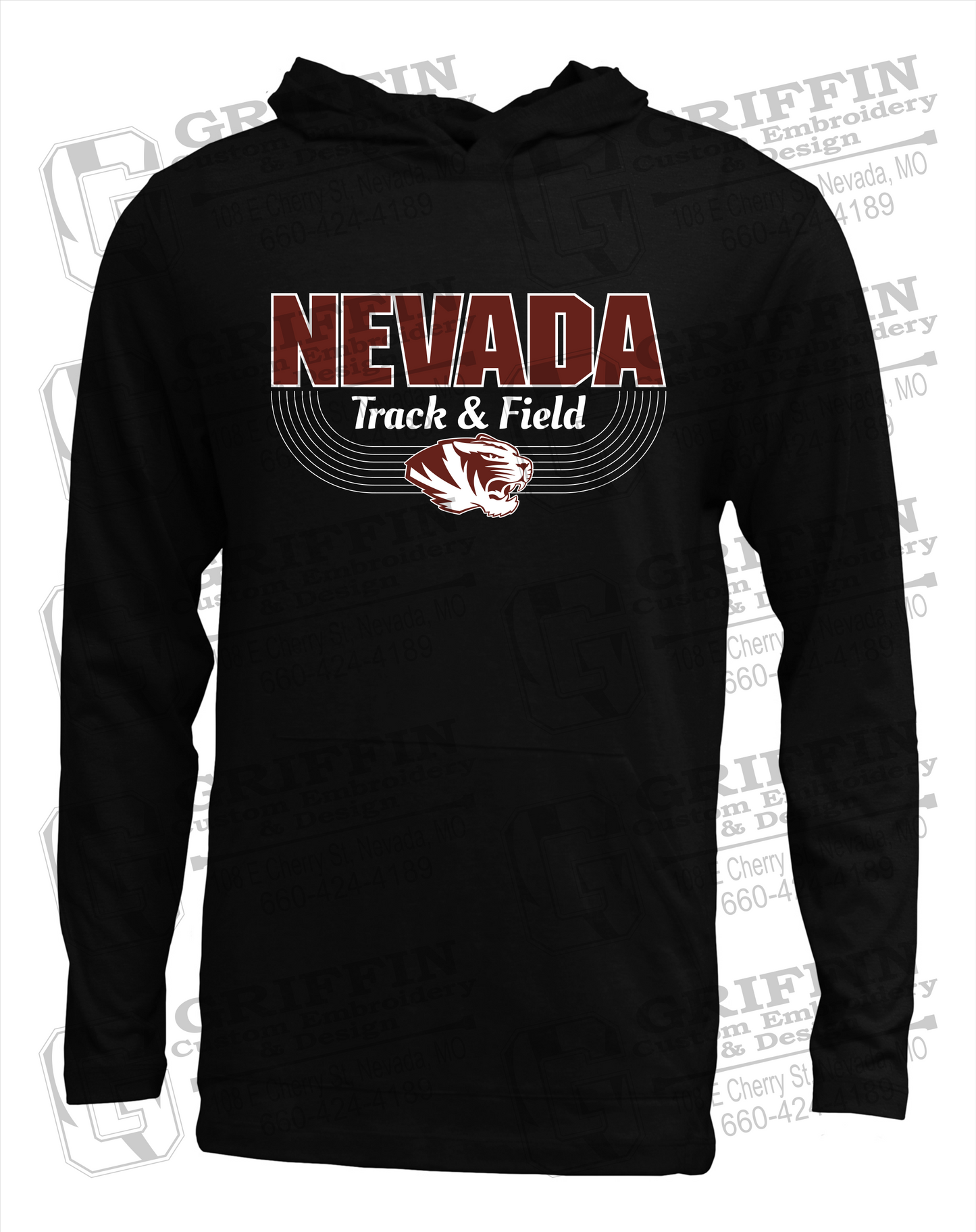 Soft-Tek T-Shirt Hoodie - Track & Field - Nevada Tigers 24-R