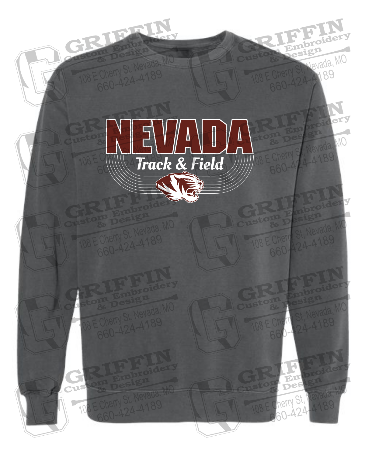 Comfort Colors Crewneck Sweatshirt - Track & Field - Nevada Tigers 24-R