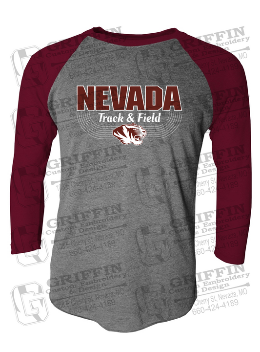 Tri-Blend Raglan Sleeve T-Shirt - Track & Field - Nevada Tigers 24-R