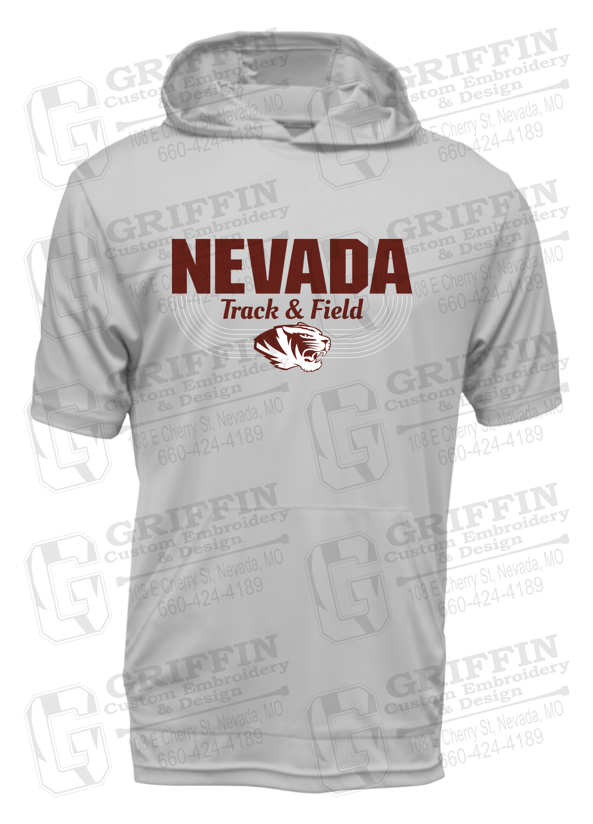 Dry-Fit Short Sleeve T-Shirt Hoodie - Track & Field - Nevada Tigers 24-R