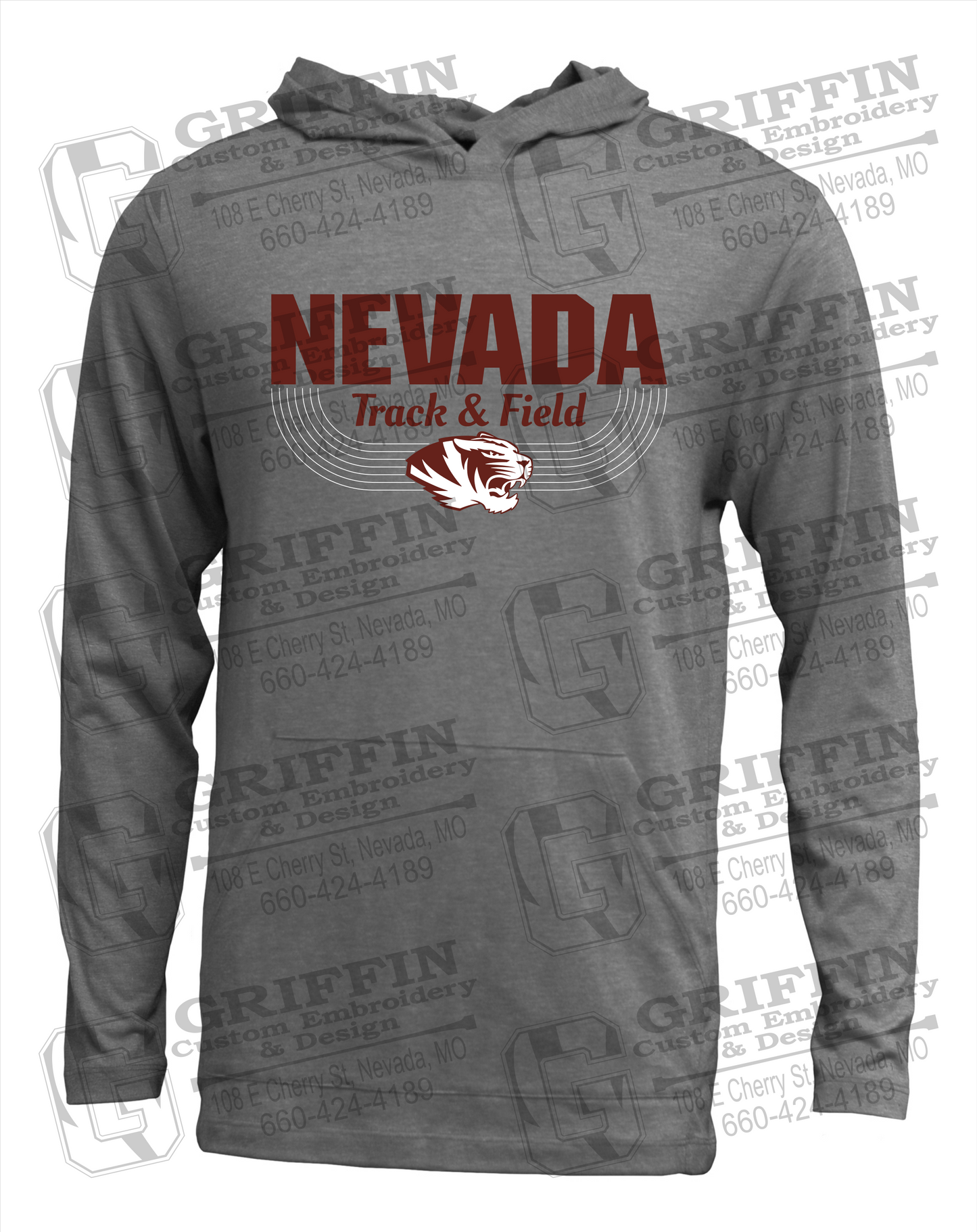 Soft-Tek T-Shirt Hoodie - Track & Field - Nevada Tigers 24-R