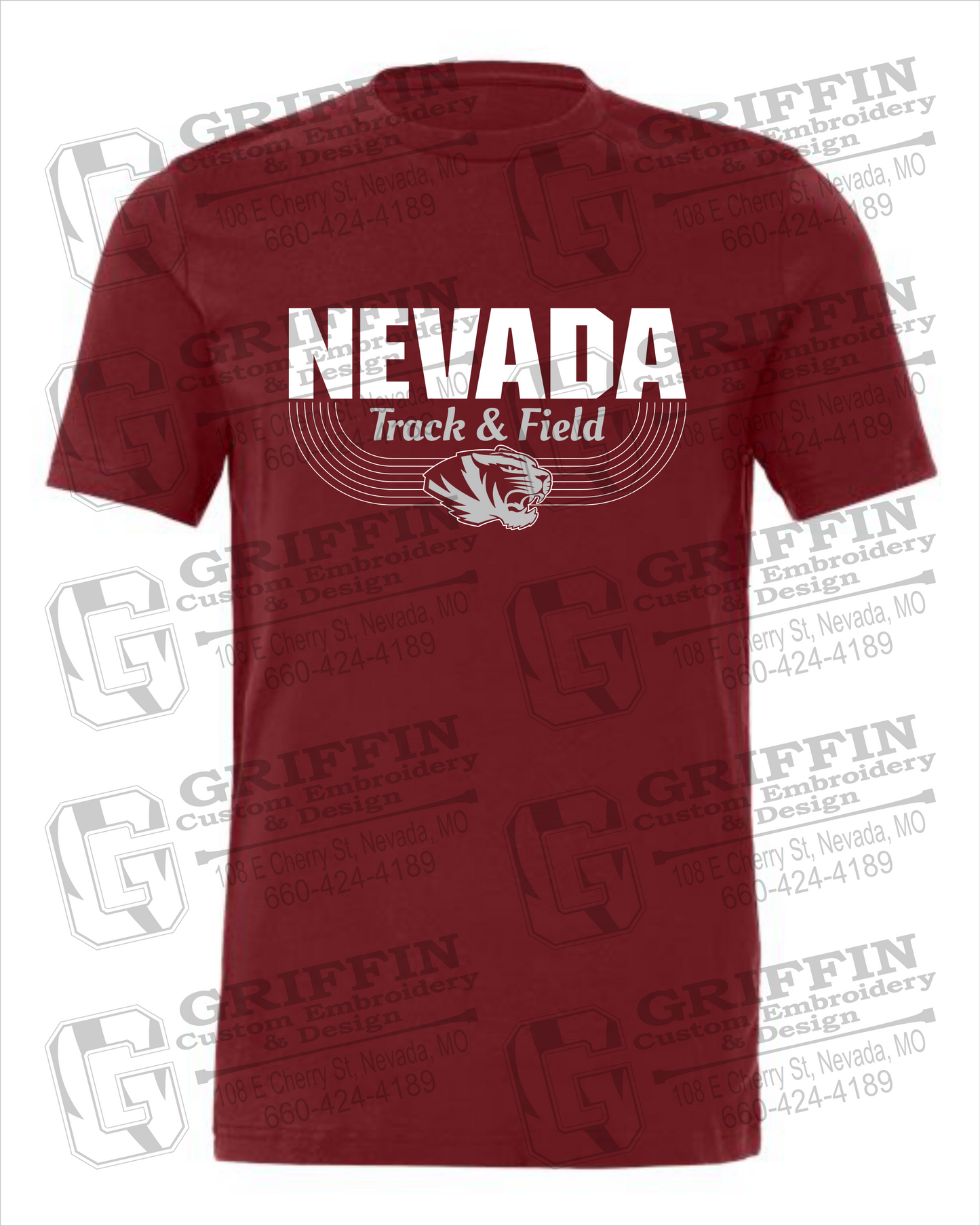 Nevada Tigers 24-R 100% Cotton Short Sleeve T-Shirt - Track & Field