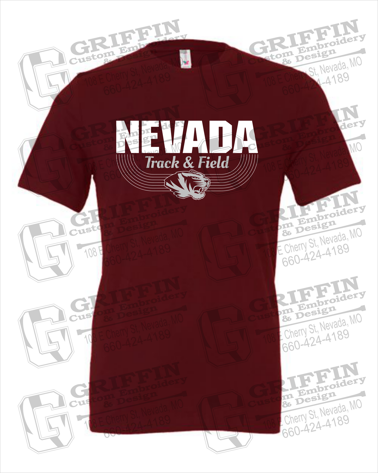 Nevada Tigers 24-R 100% Cotton Short Sleeve T-Shirt - Track & Field