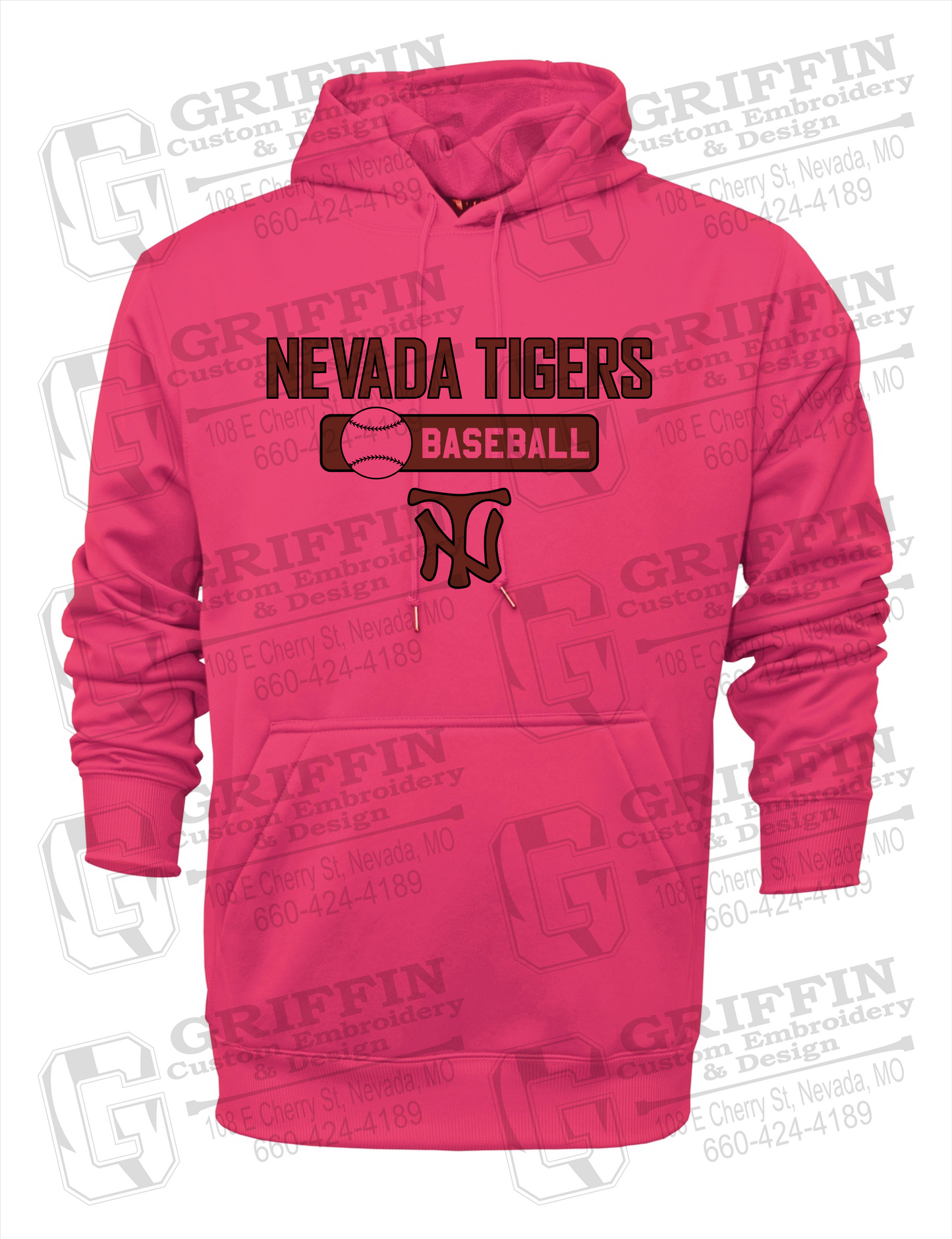 Performance Fleece Hoodie - Baseball - Nevada Tigers 24-S