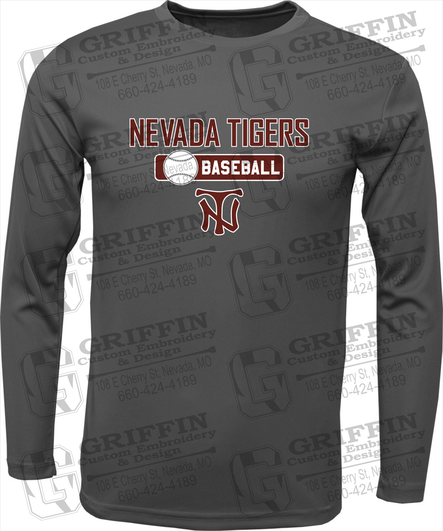 Toddler Dry-Fit Long Sleeve T-Shirt - Baseball - Nevada Tigers 24-S