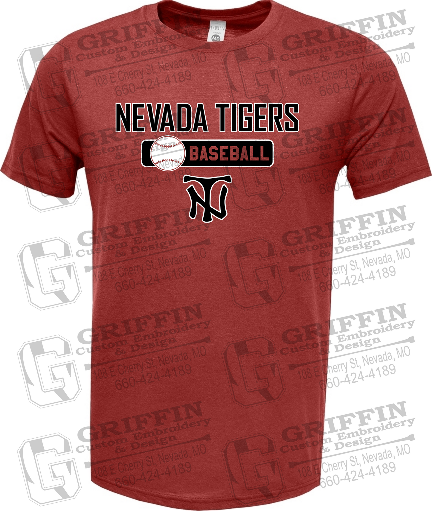 Soft-Tek Short Sleeve T-Shirt - Baseball - Nevada Tigers 24-S