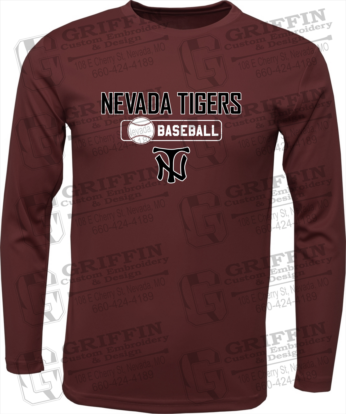 Toddler Dry-Fit Long Sleeve T-Shirt - Baseball - Nevada Tigers 24-S