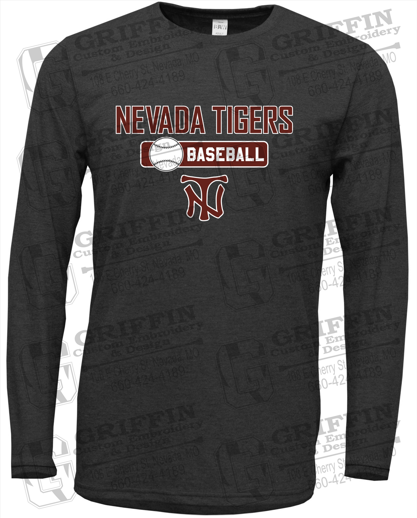Soft-Tek Long Sleeve T-Shirt - Baseball - Nevada Tigers 24-S