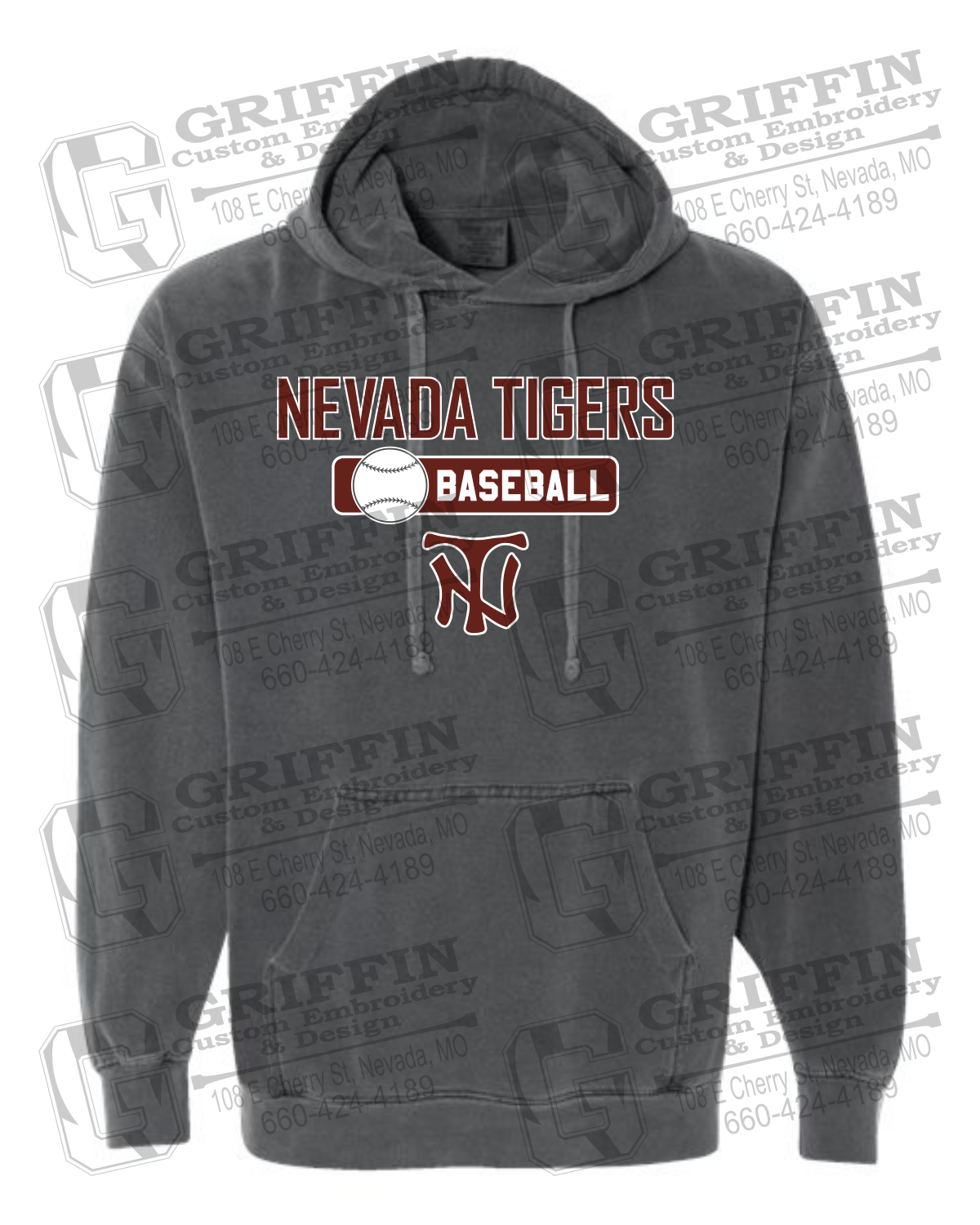 Comfort Colors Hoodie - Baseball - Nevada Tigers 24-S