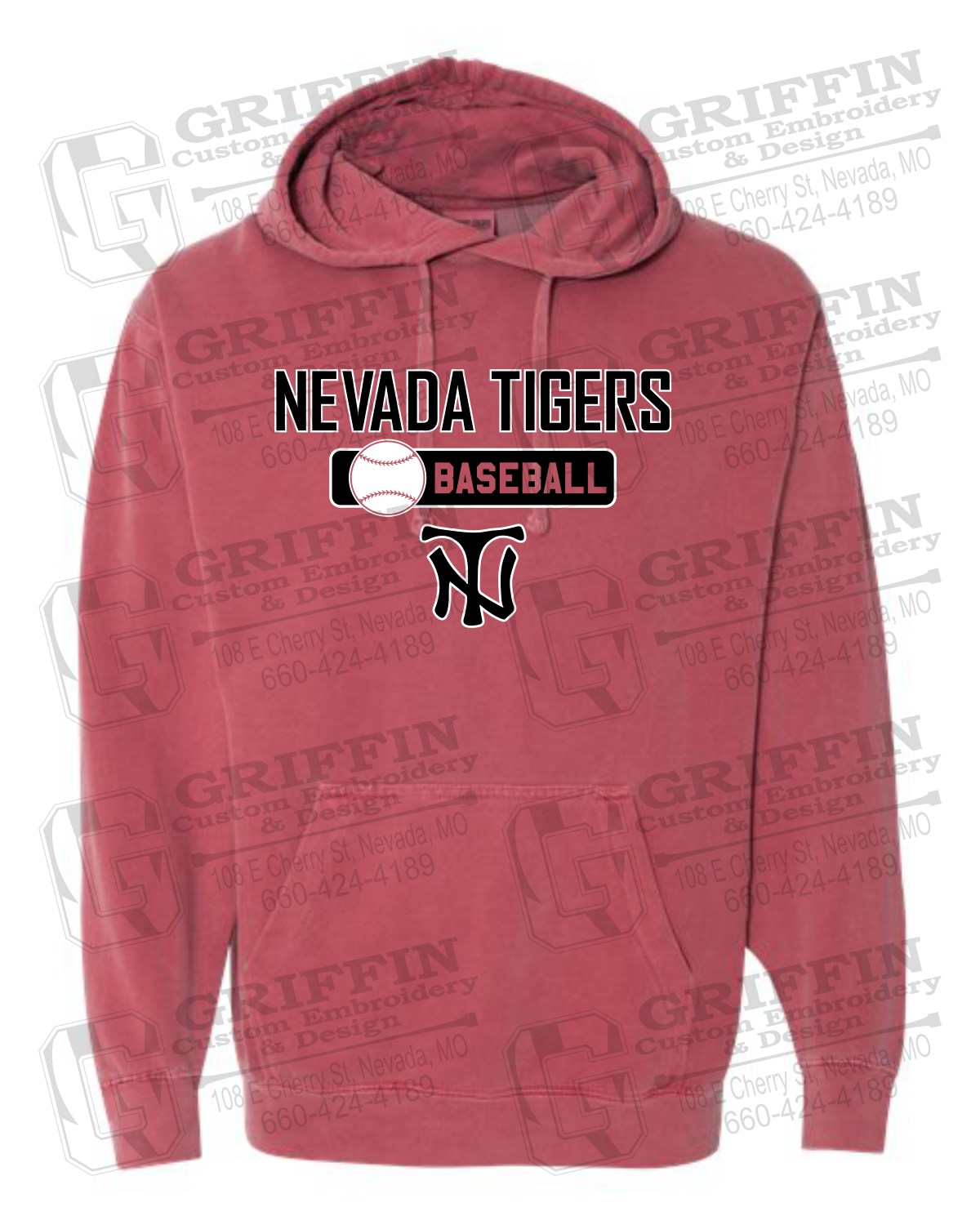 Comfort Colors Hoodie - Baseball - Nevada Tigers 24-S
