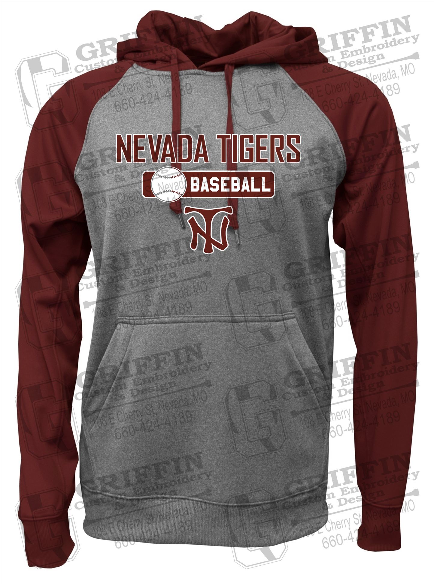 Nevada Tigers 24-S Raglan Hoodie - Baseball