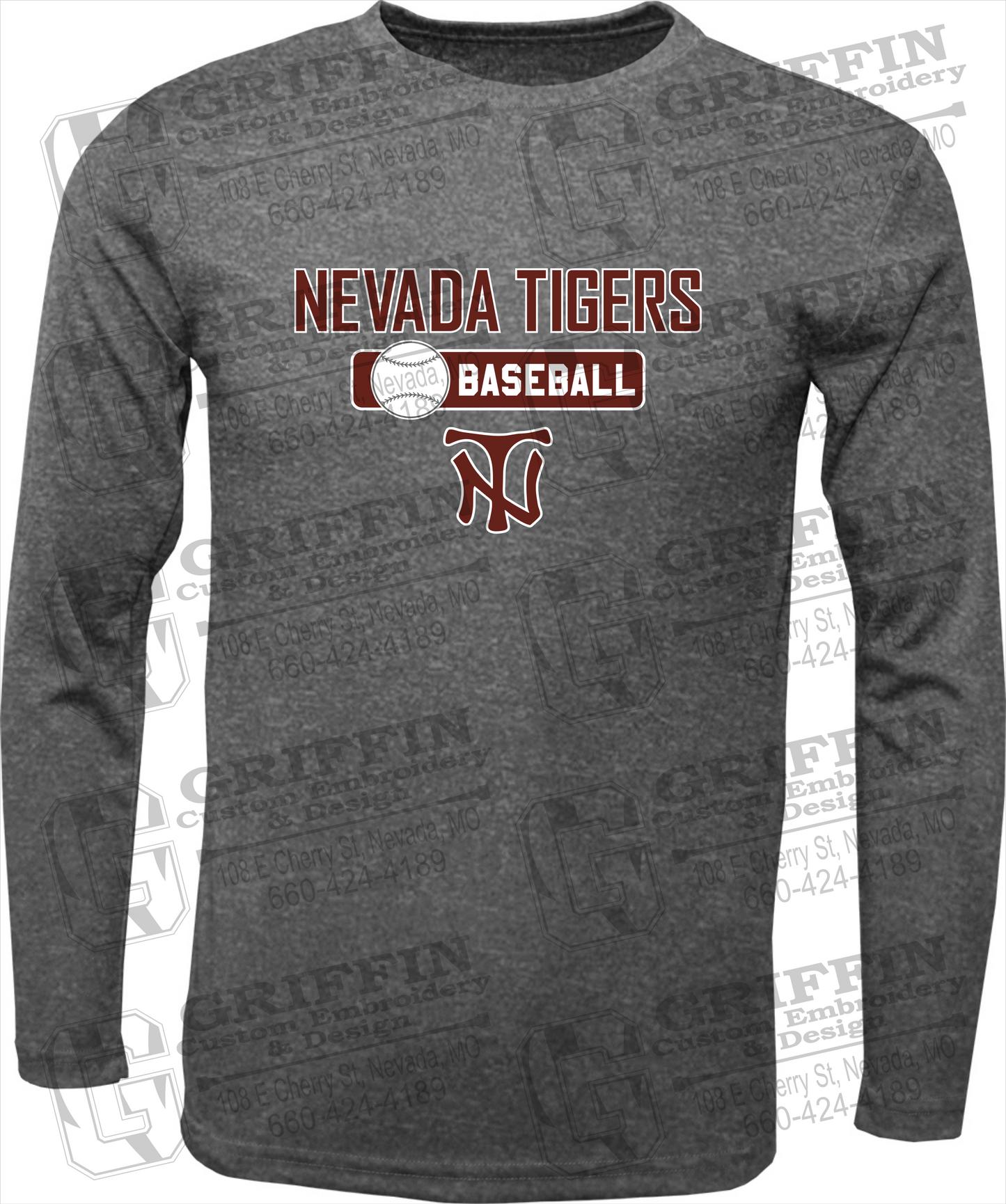 Dry-Fit Long Sleeve T-Shirt - Baseball - Nevada Tigers 24-S