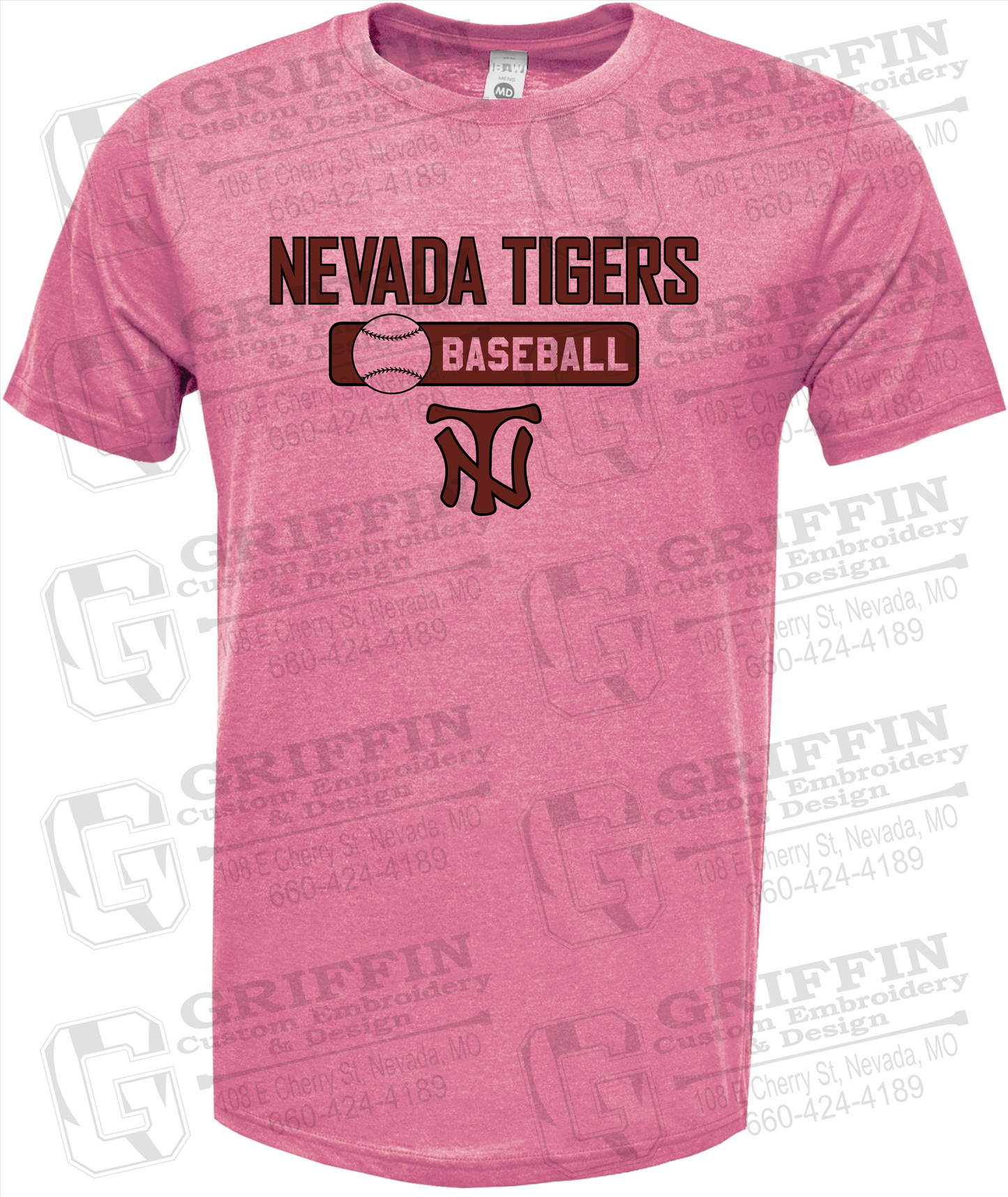 Soft-Tek Short Sleeve T-Shirt - Baseball - Nevada Tigers 24-S