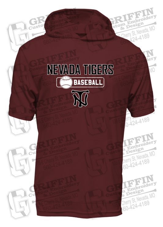 Dry-Fit Short Sleeve T-Shirt Hoodie - Baseball - Nevada Tigers 24-S