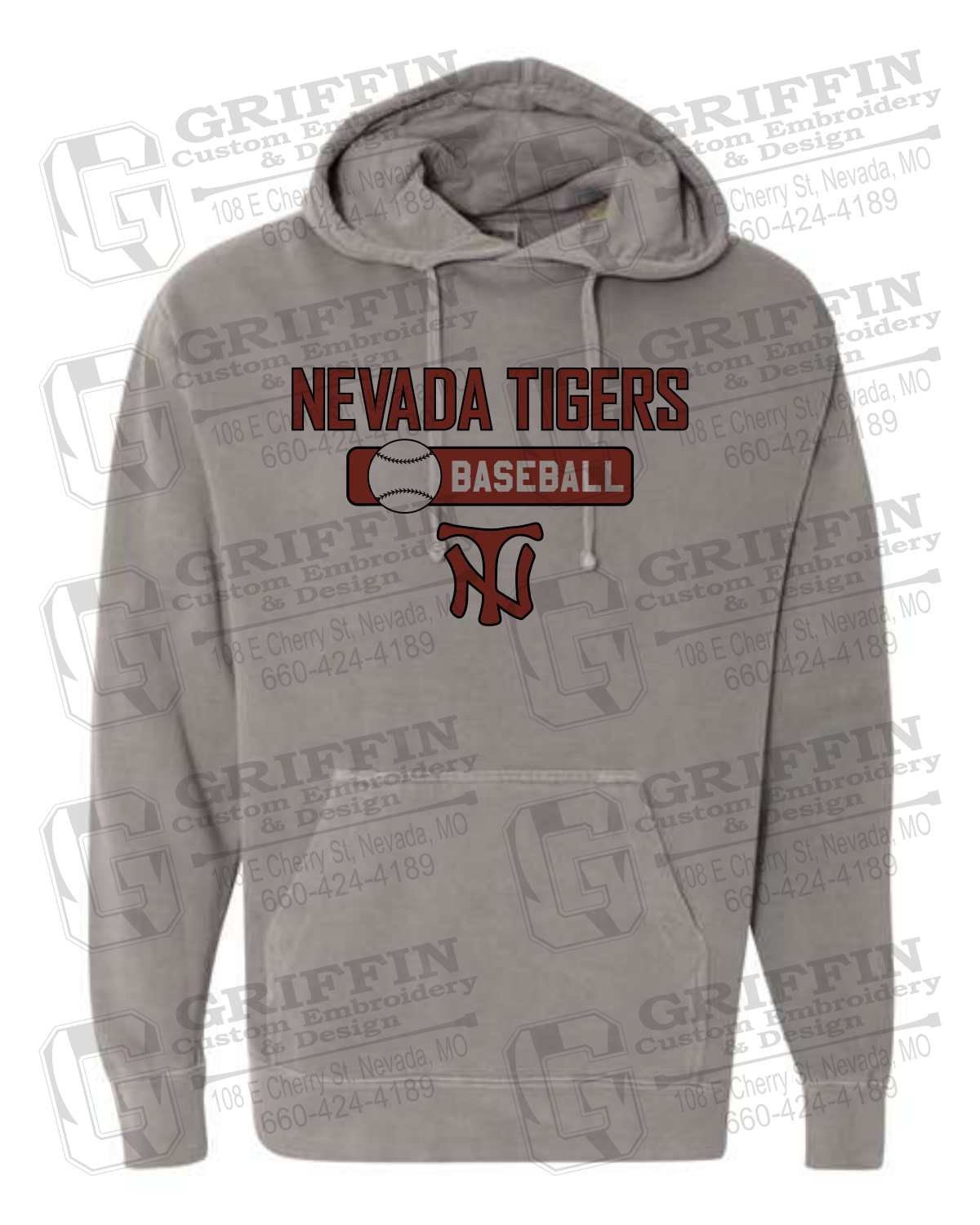 Comfort Colors Hoodie - Baseball - Nevada Tigers 24-S