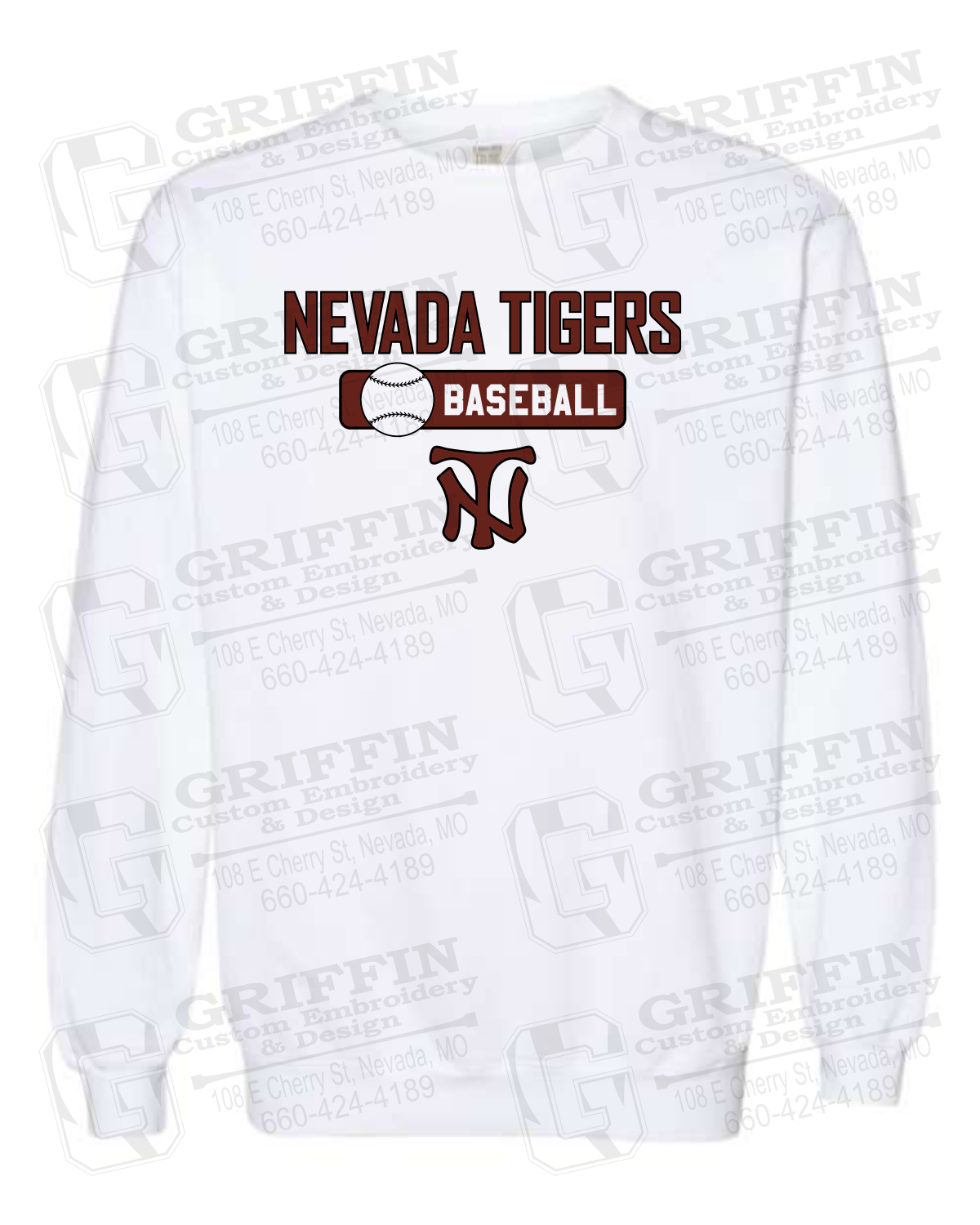 Comfort Colors Crewneck Sweatshirt - Baseball - Nevada Tigers 24-S