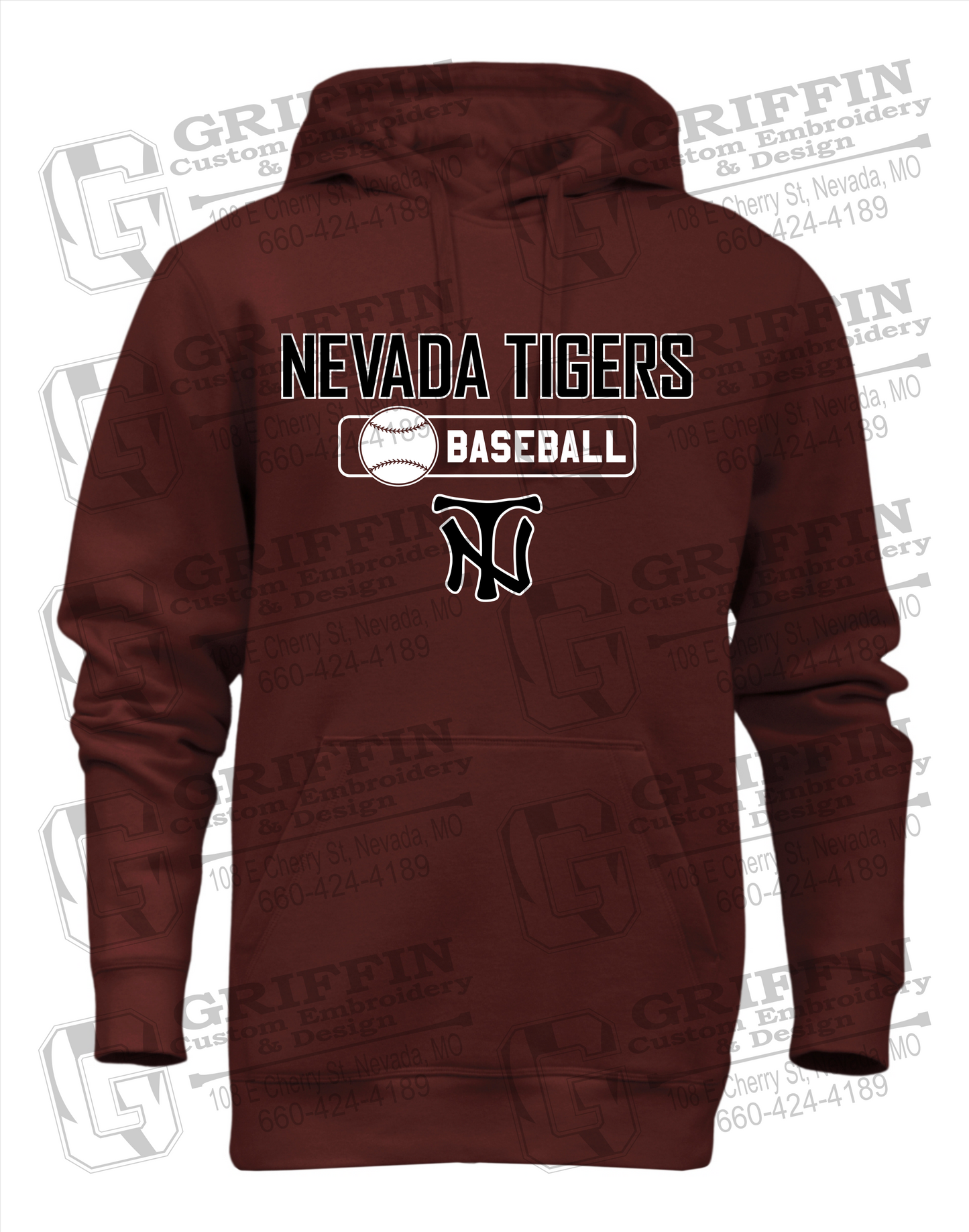 Heavyweight Fleece Hoodie - Baseball - Nevada Tigers 24-S